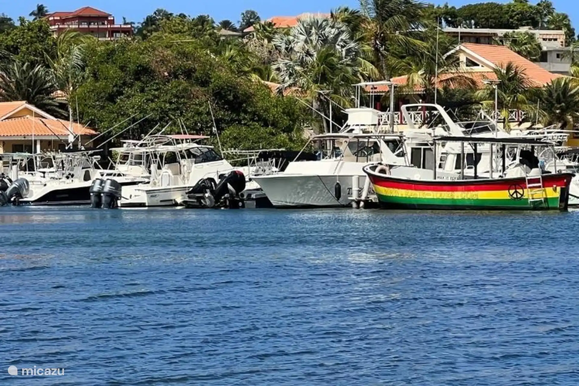 Boote und Marina in unmittelbarer Nähe.