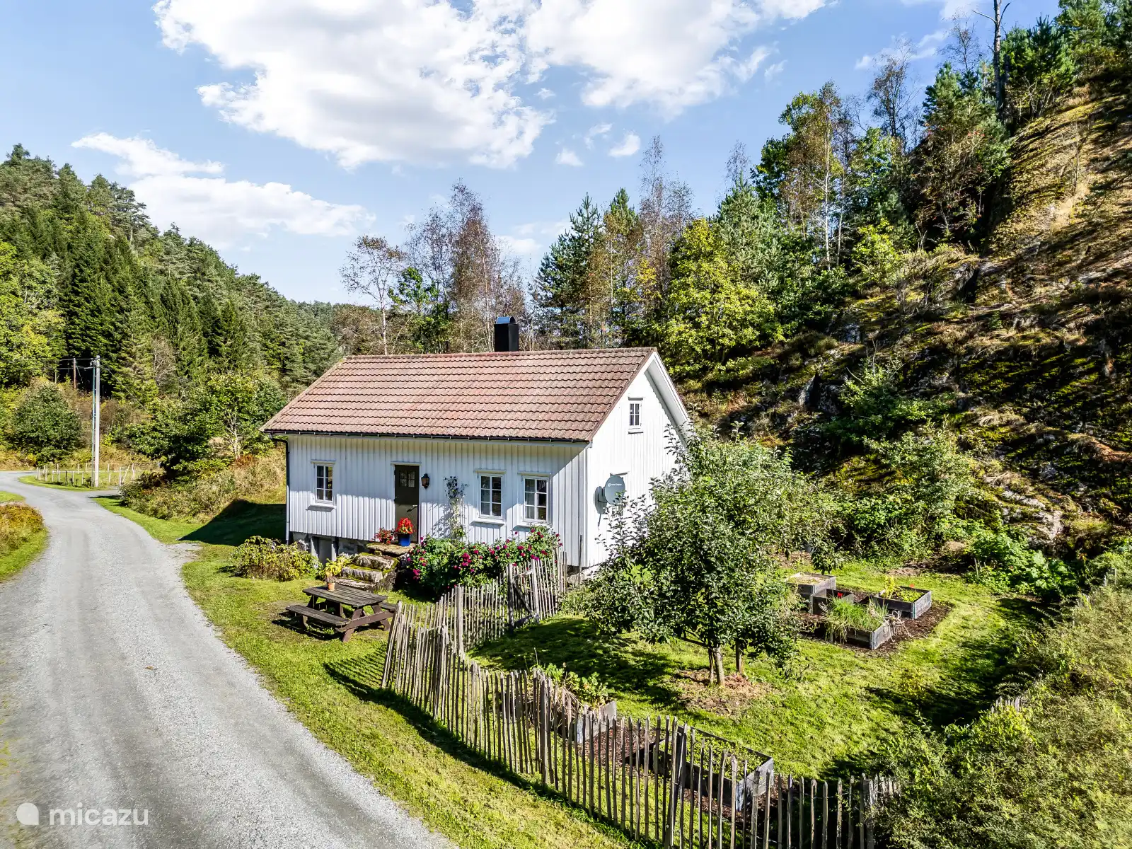 Aire de jeux, Norvège, Agder, Feda, maison de vacances La Maison Blanche - Fosseland Hytter
