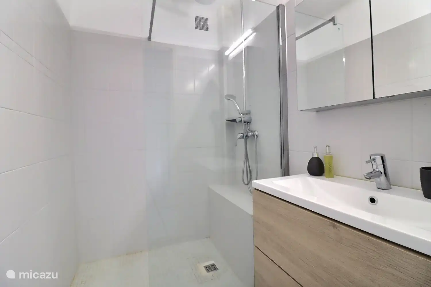 Bathroom with shower.
