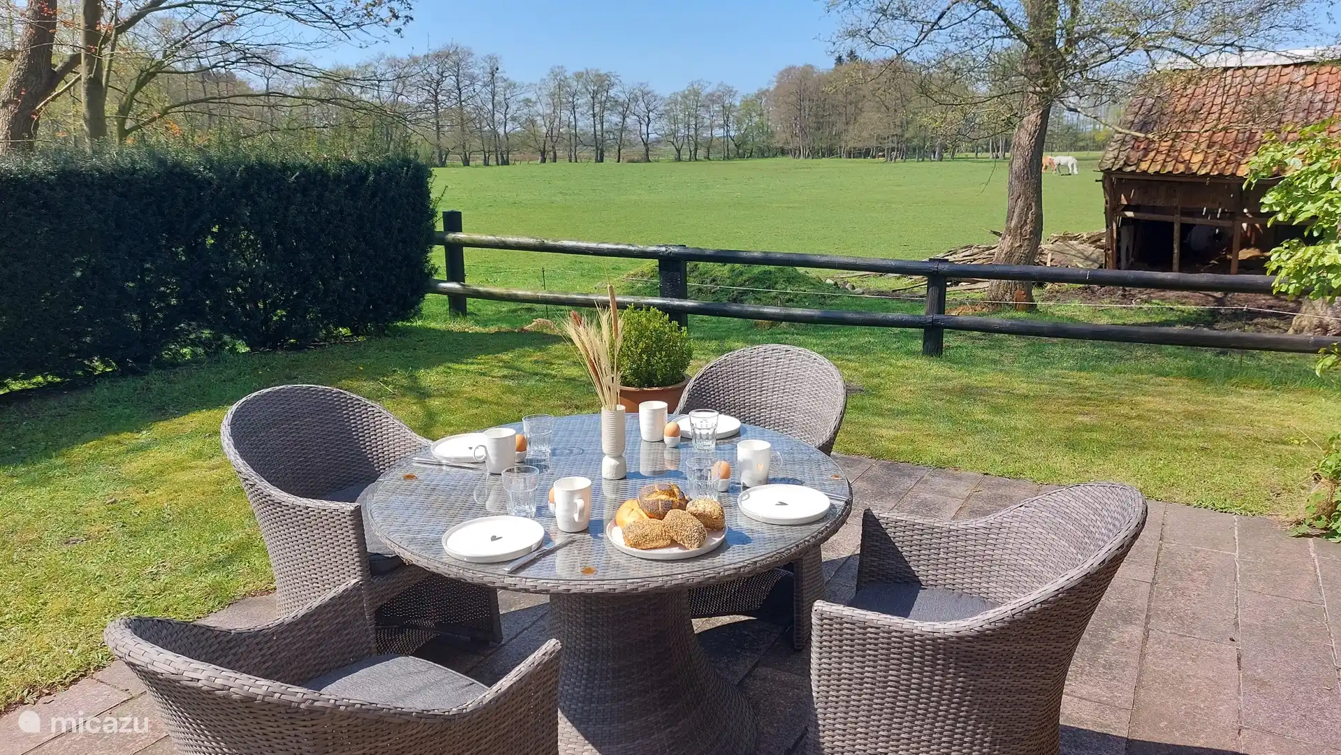 Terras met aangrenzend natuurgebied