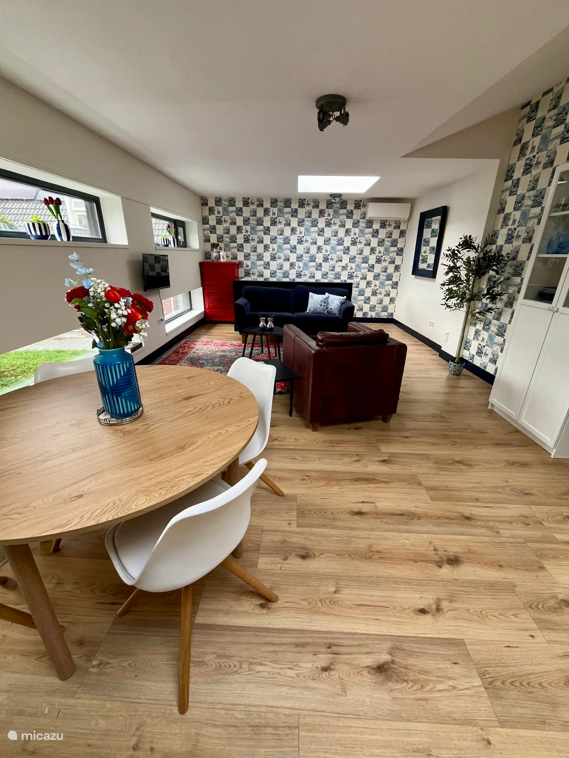 Dining area and living room
