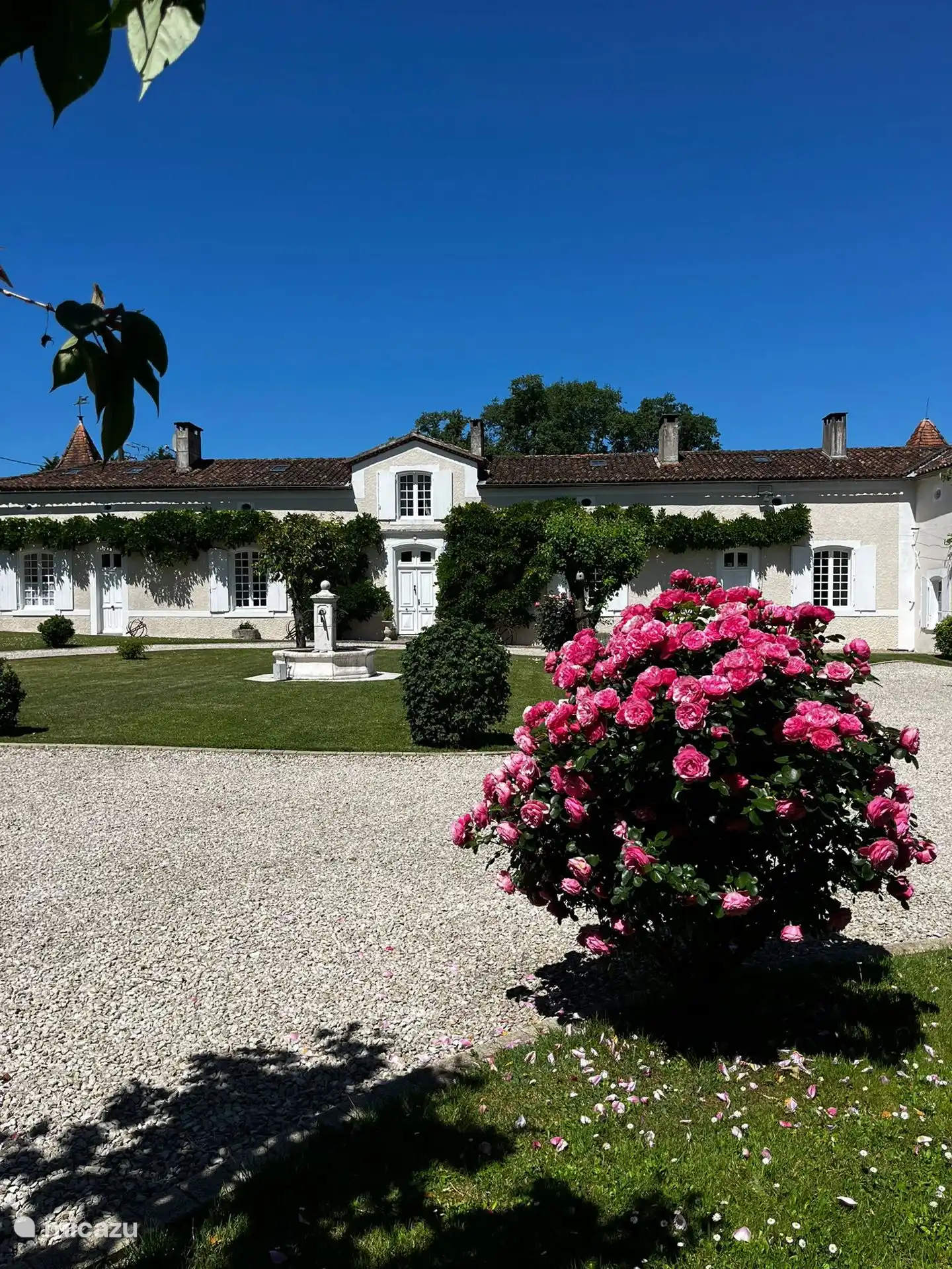 Het grote huis op Domaine de Peuchaud, waar de eigenaren zelf wonen. 