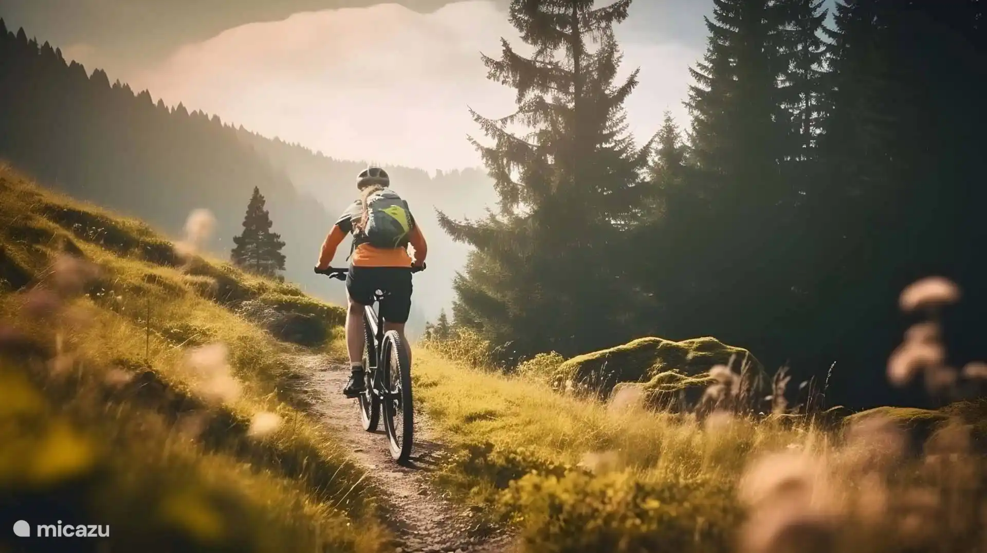 VTT à Winterberg en été sur des sentiers boisés dans le Sauerland