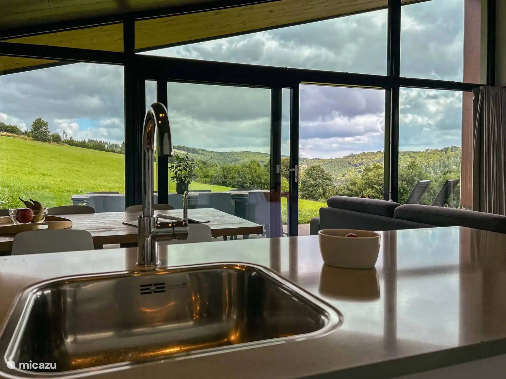 Vue depuis la cuisine de la maison de vacances à Winterberg
