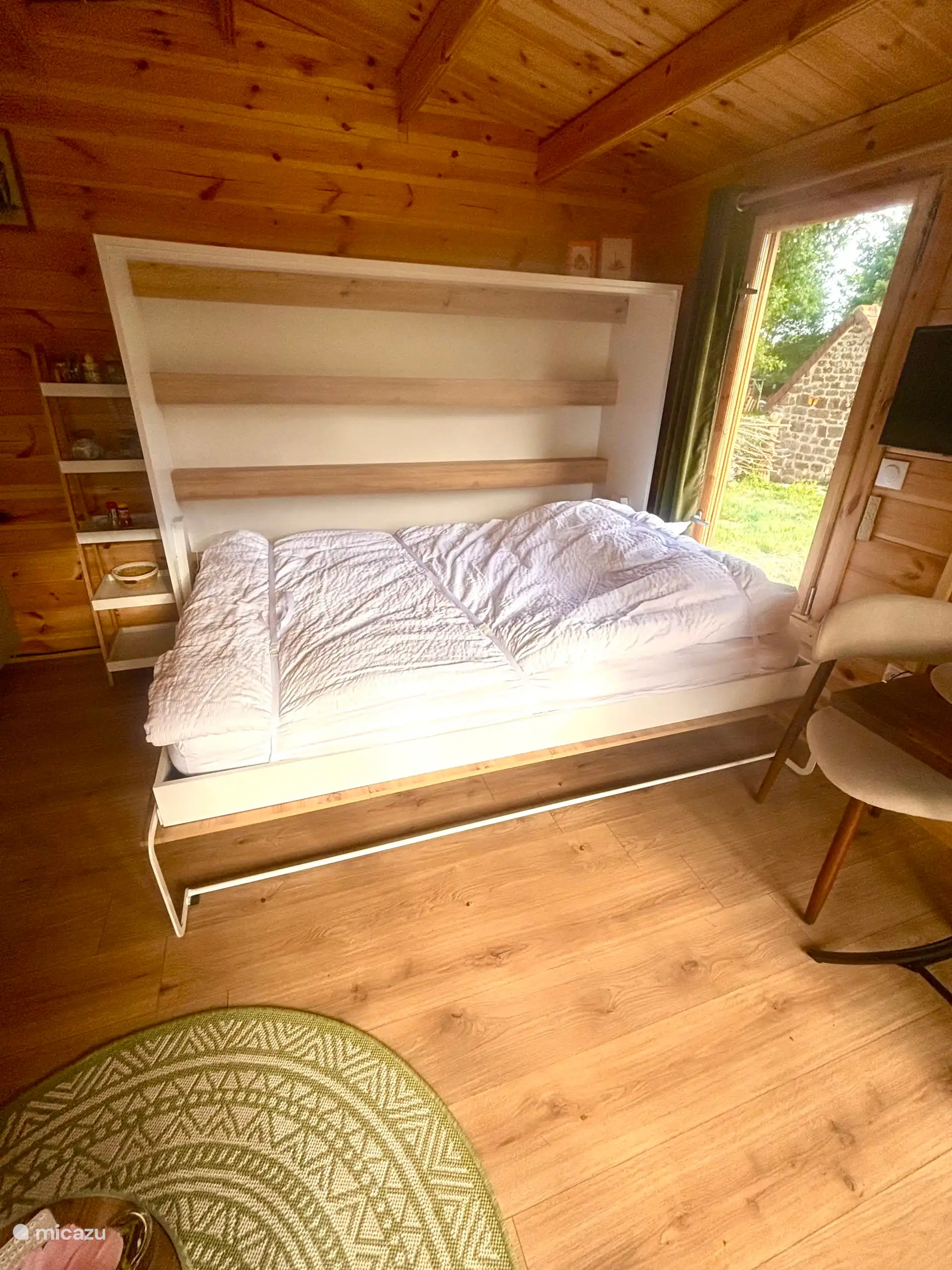Bed in unfolded position
