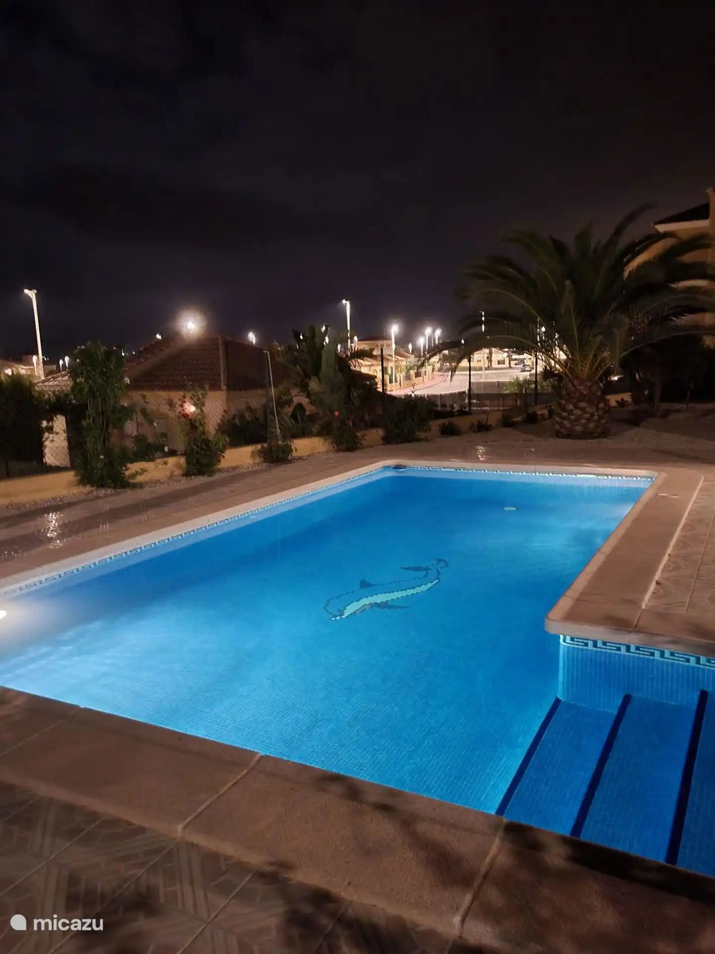 Schwimmbecken am Abend