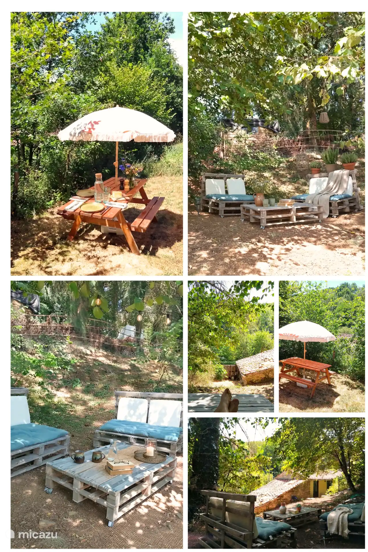 Jardin privé chaleureux avec soleil et ombre. Entièrement escrimé pour nos amis à quatre pattes. 