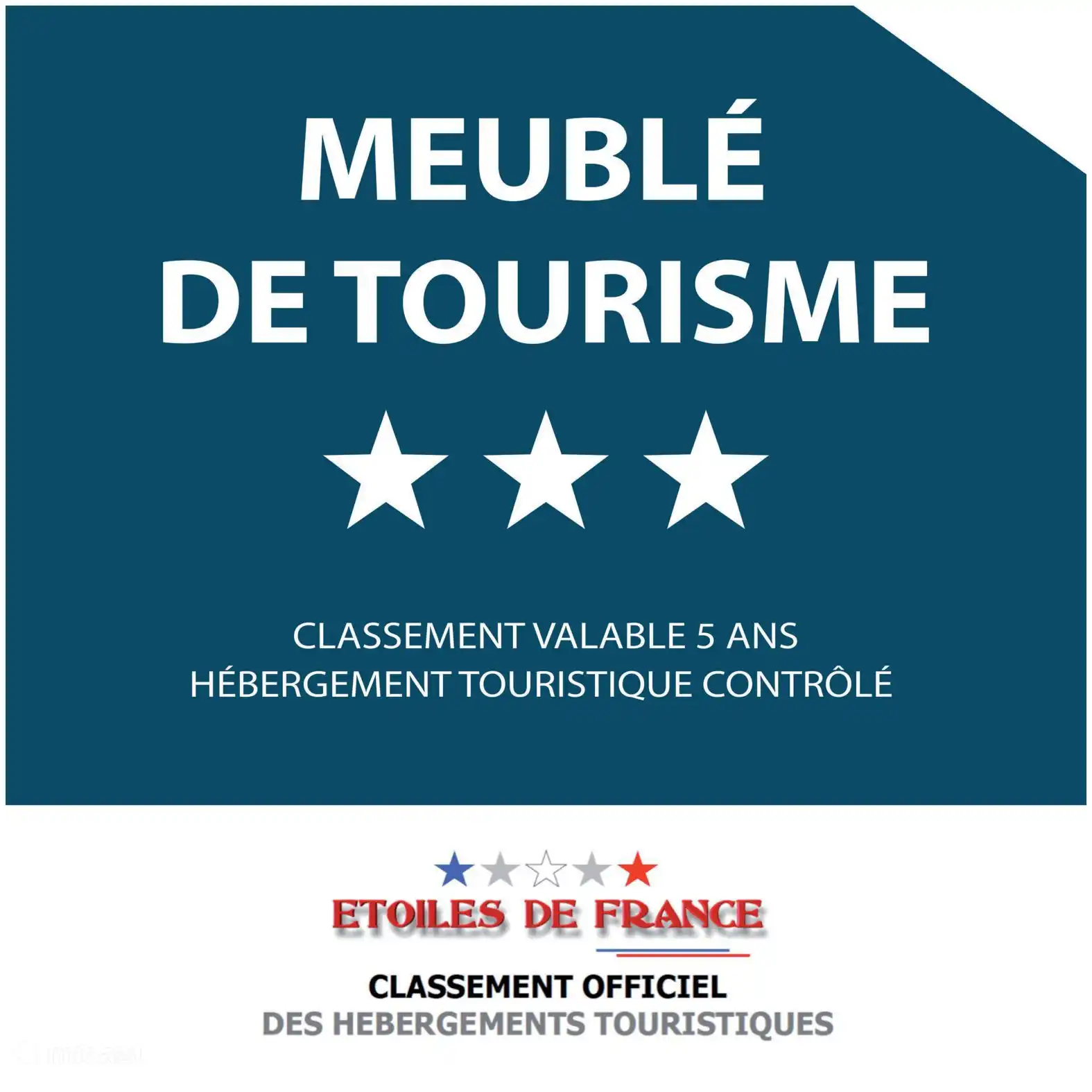 Meublé de tourisme classé 3 étoiles