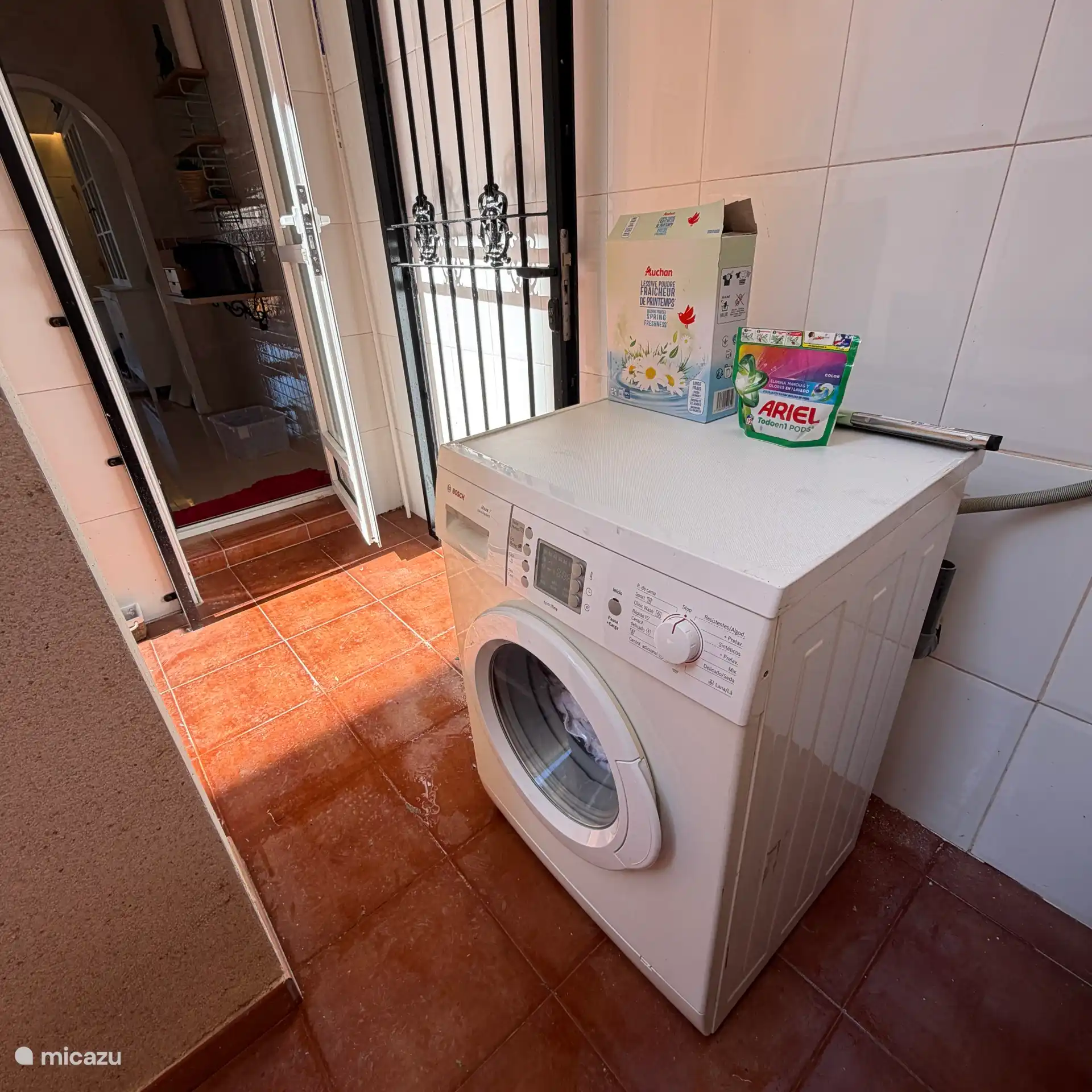 Washing machine on the patio