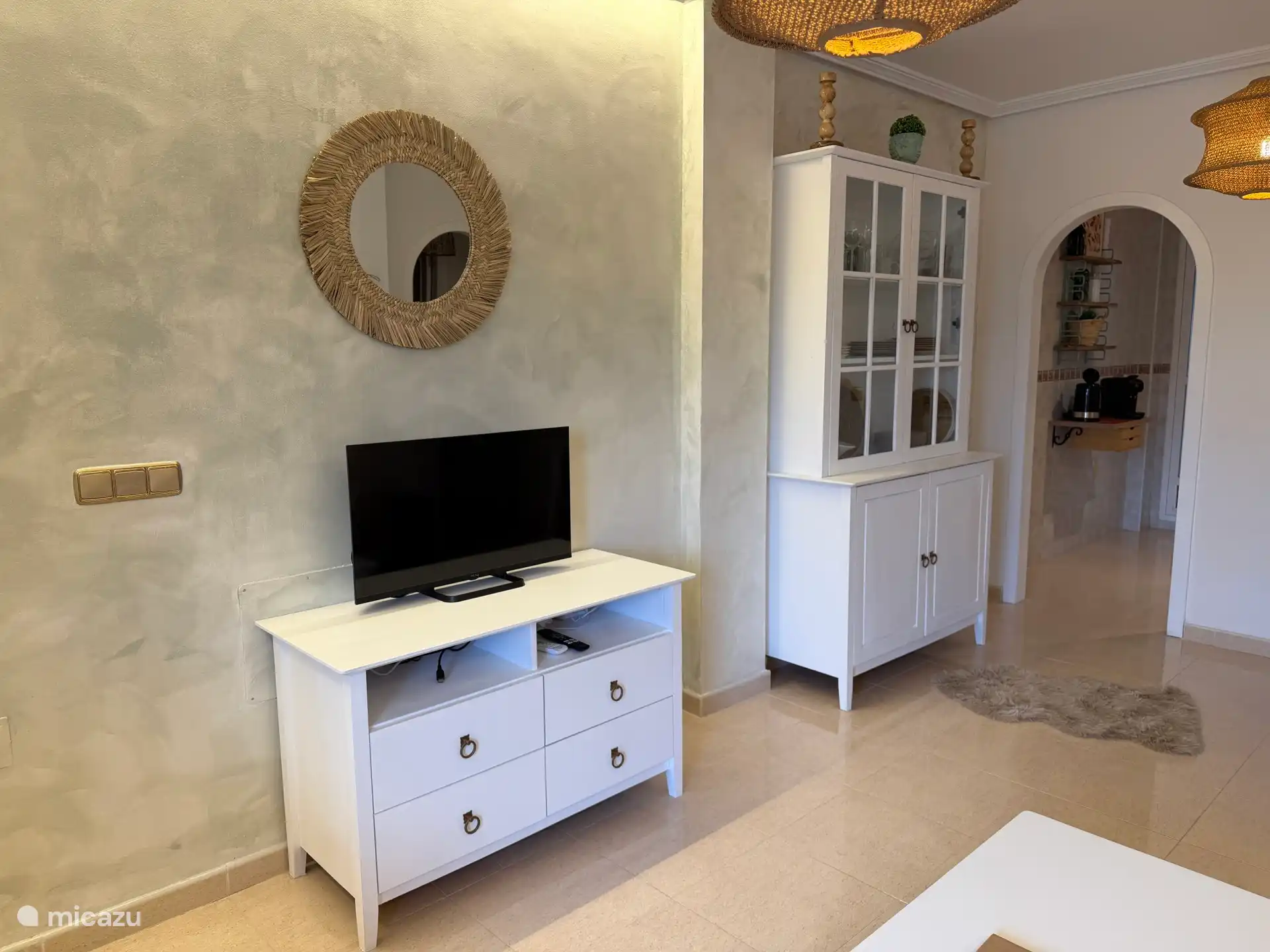 Living room with smart TV