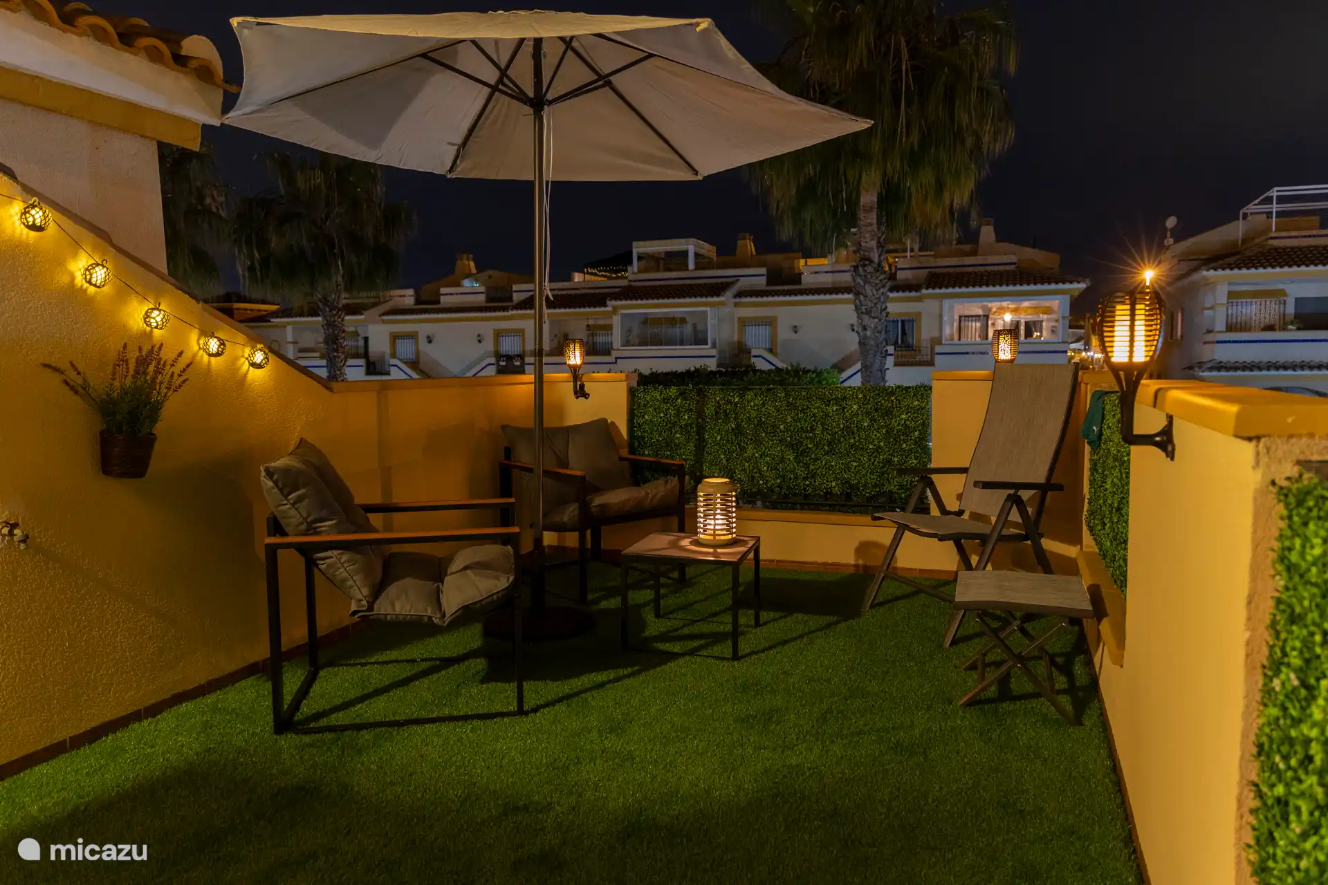 Roof terrace by night