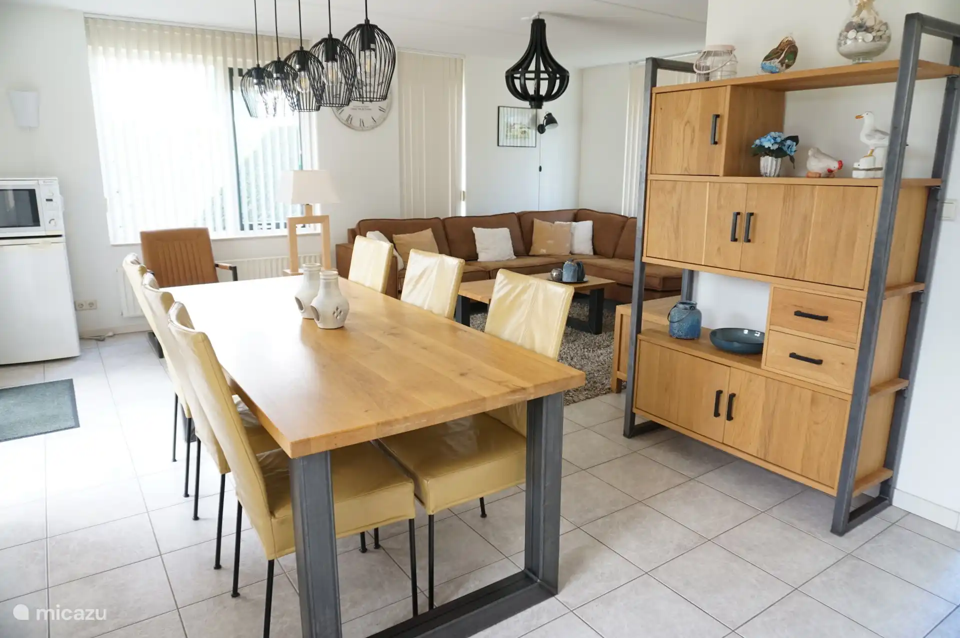 Dining area and living room