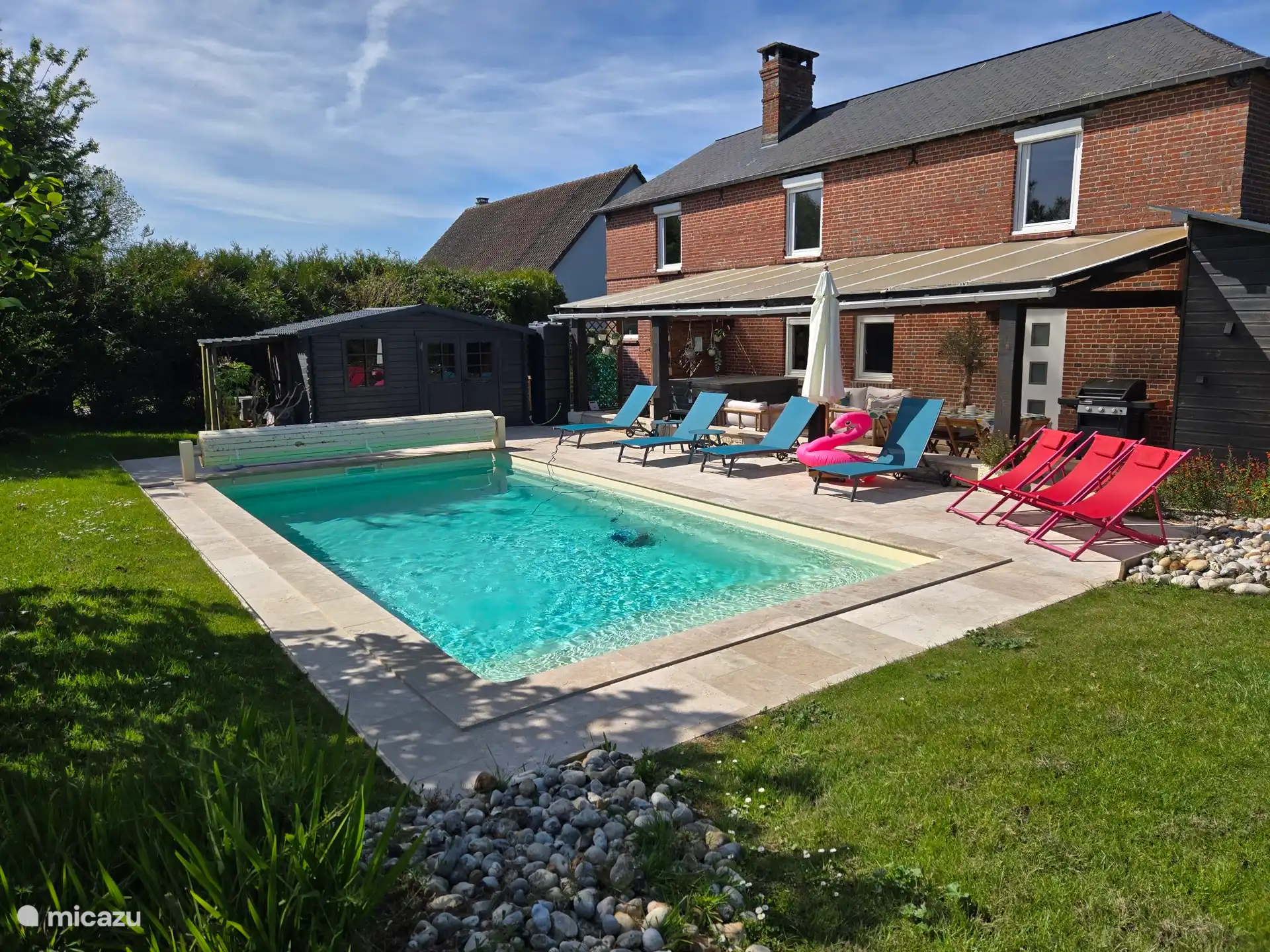 Casa vacacional nuevo Francia, Calvados, Saint-Philbert-des-Champs – casa vacacional Mansión con piscina privada