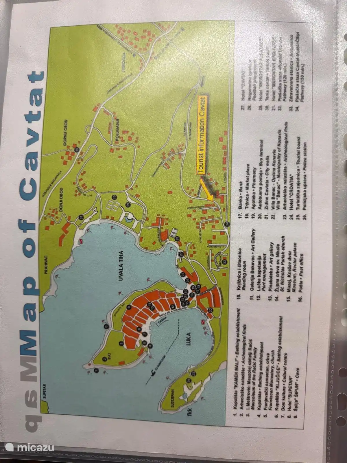 Mapa de la ciudad de Cavtat 