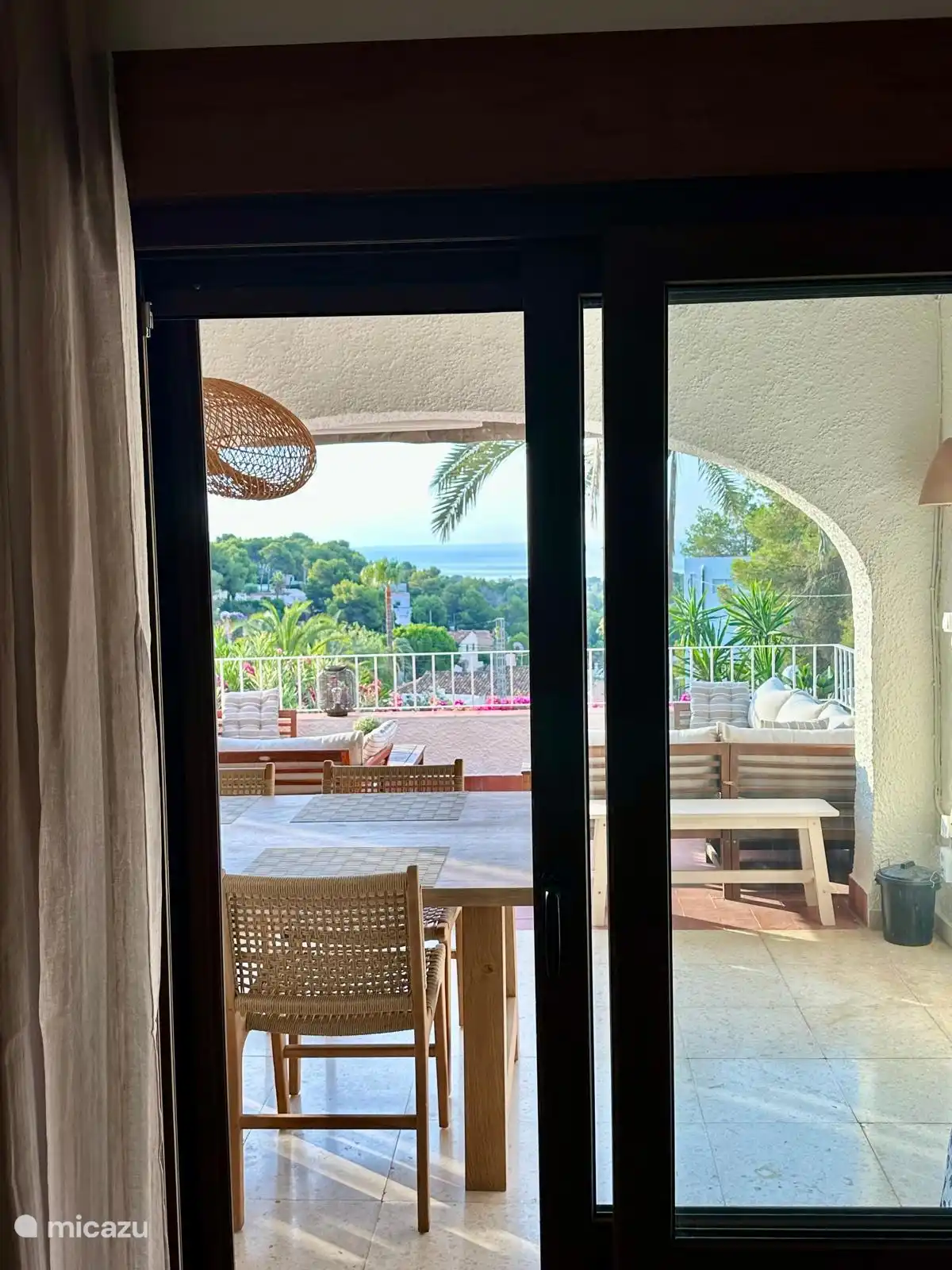 casa Querencia, zeezicht vanuit de slaapkamer