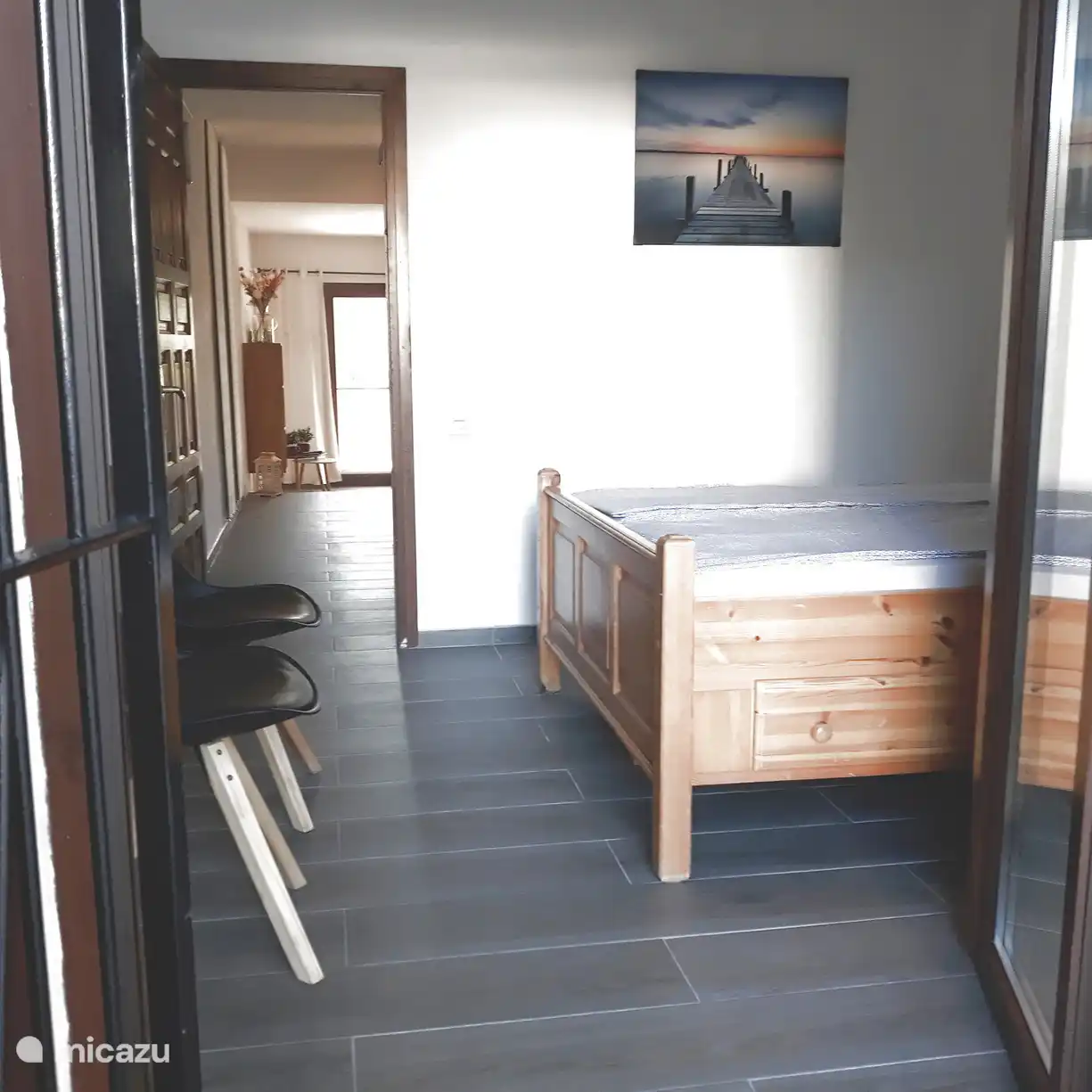 De slaapkamer 1 tweepersoonsbed 1.40 x 2.00 meter