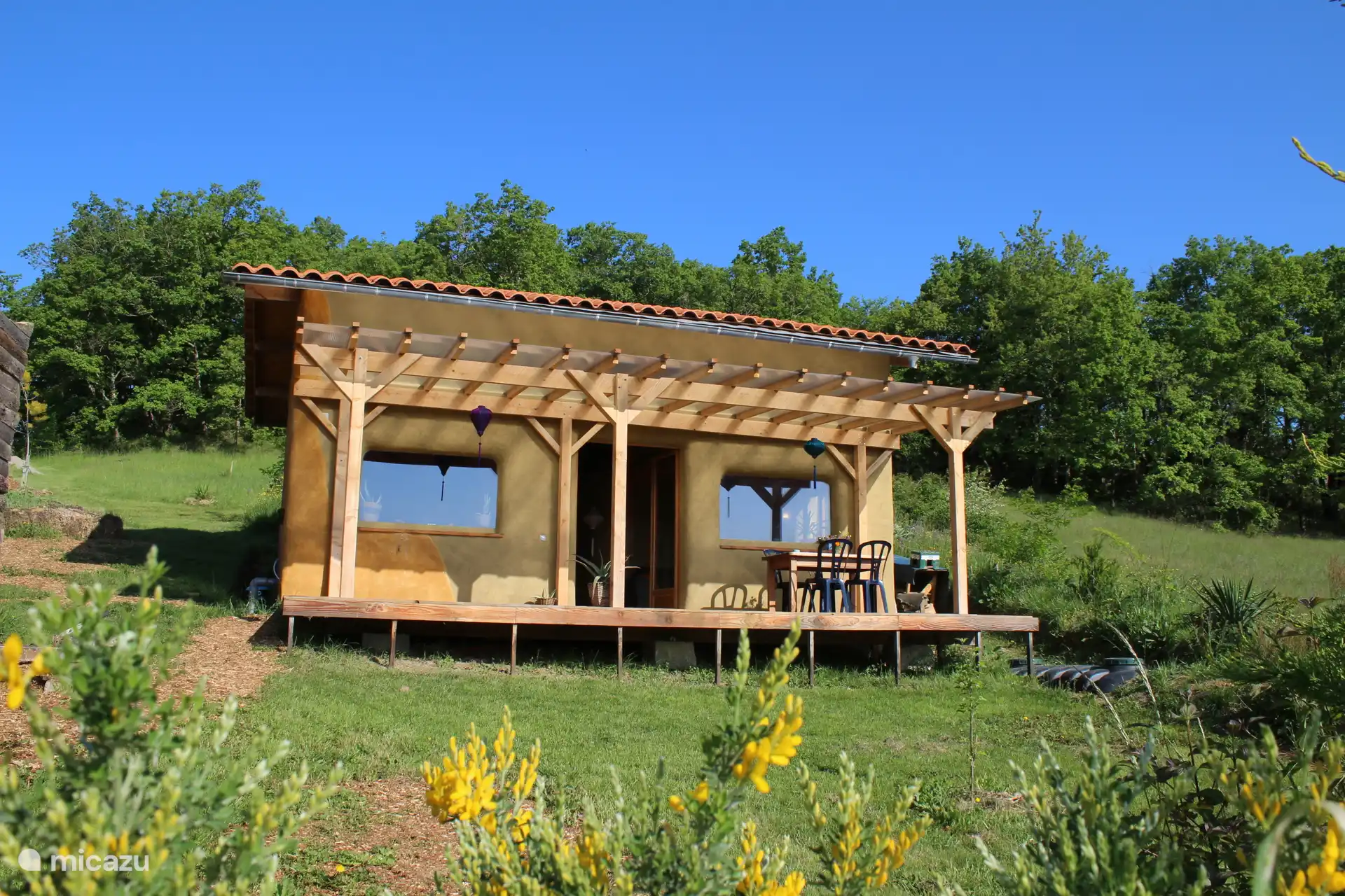Swimming, France, Pyrenees, Mirepoix, holiday house  Ecologically built holiday home 