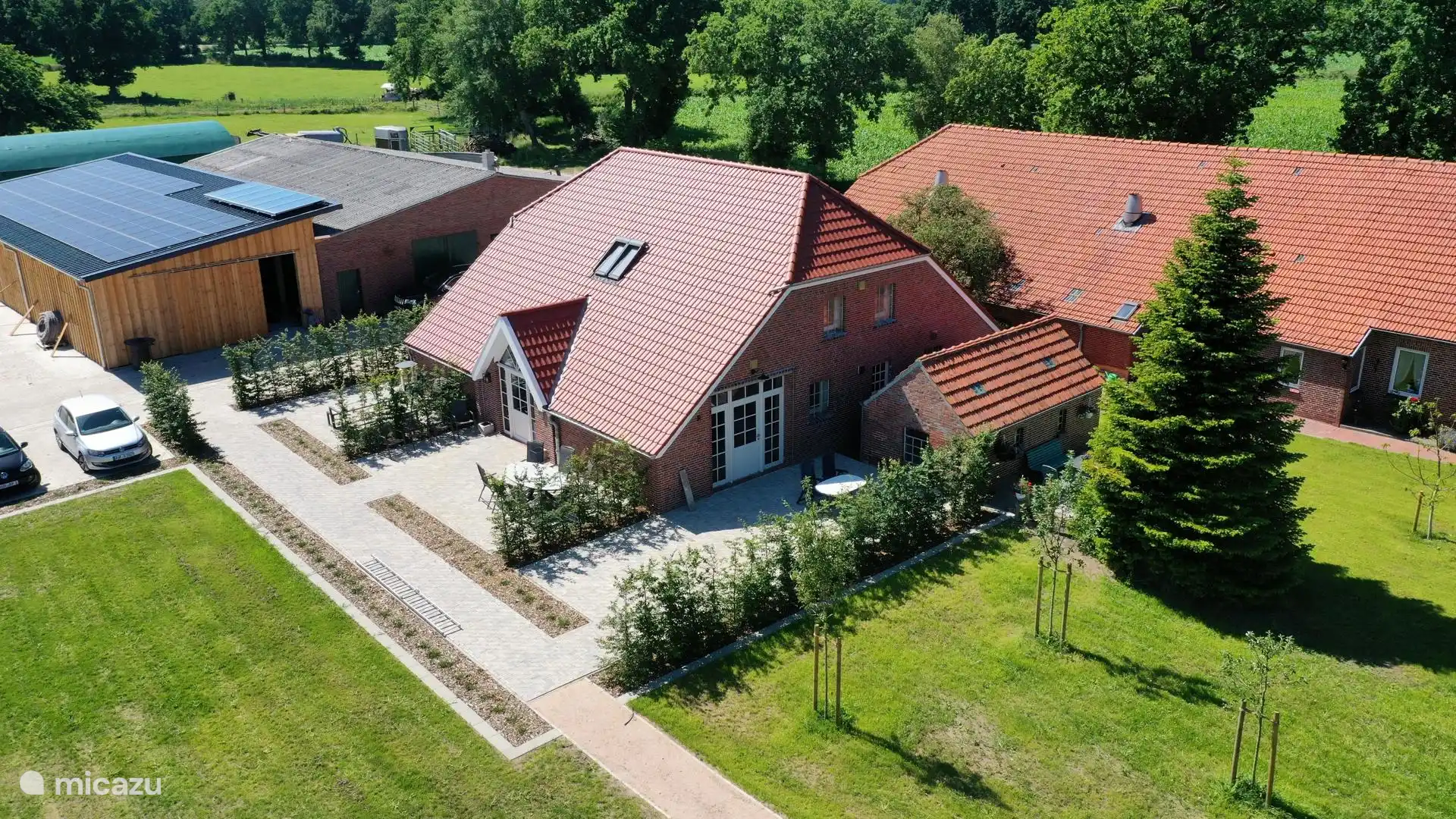 Peerstall in Germany, East Frisia, Aurich - farmhouse