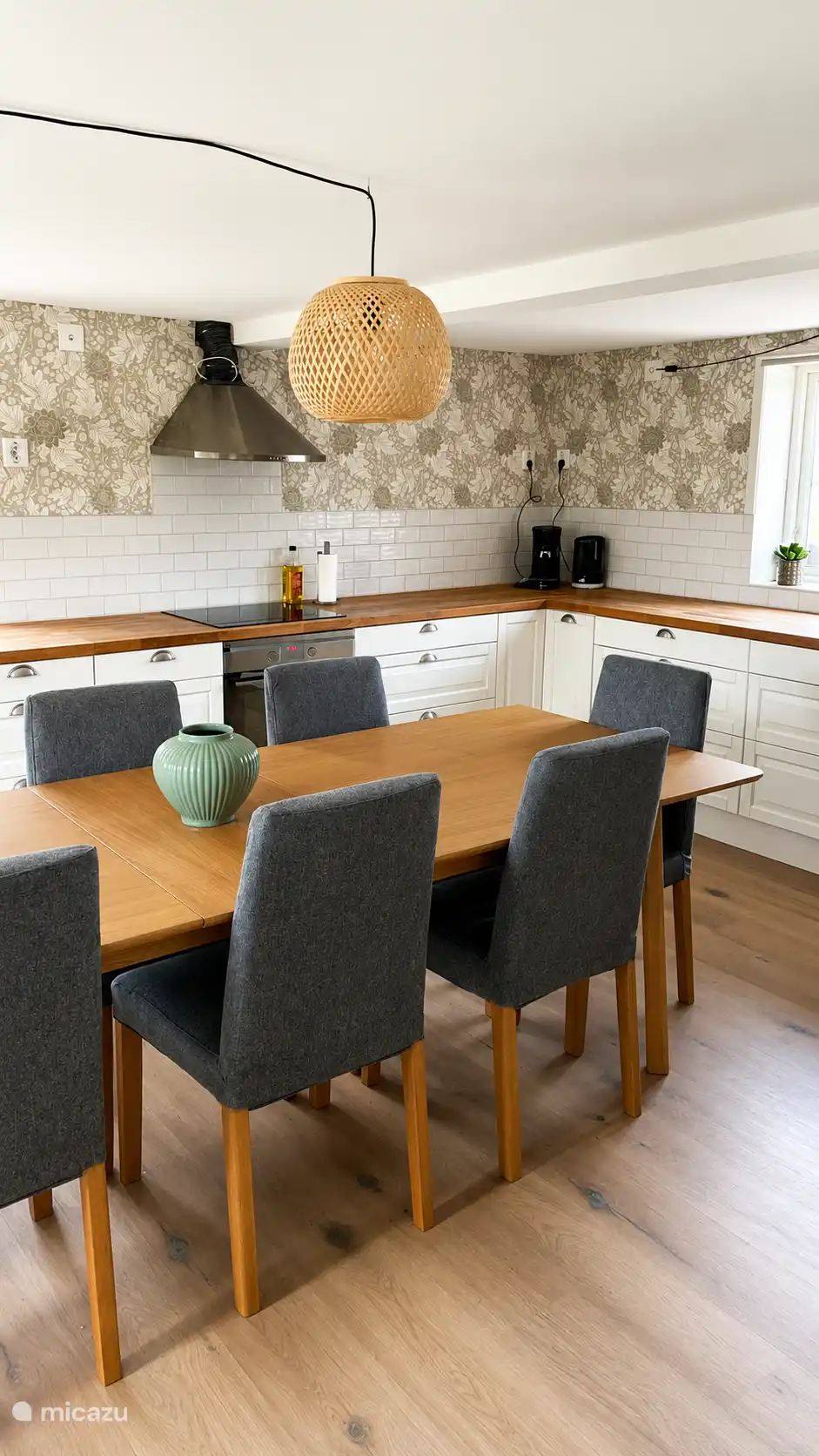 Large kitchen with table for 8 people