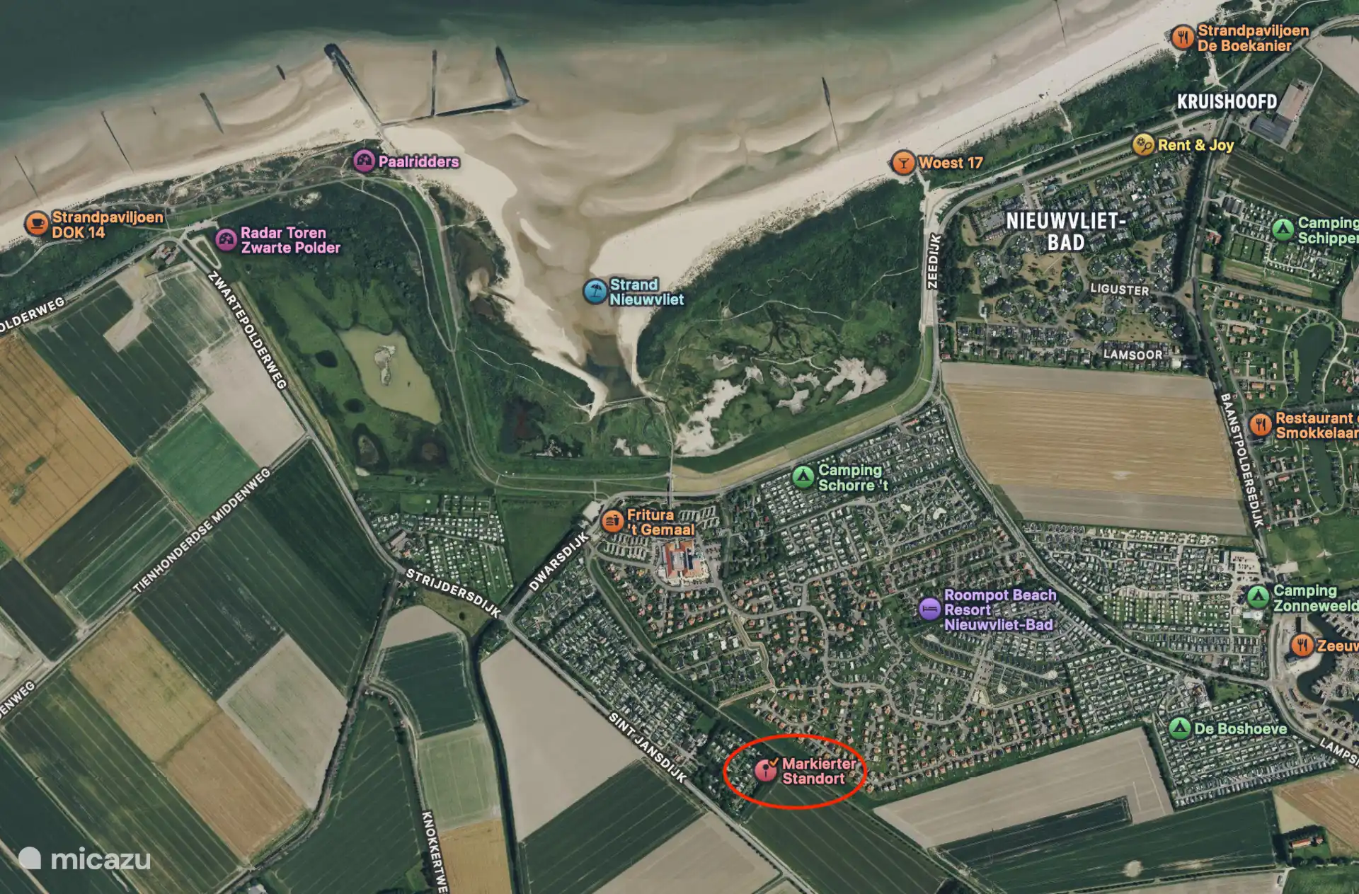 Le chalet se trouve à proximité immédiate de la réserve naturelle « Zwarte Polder »
