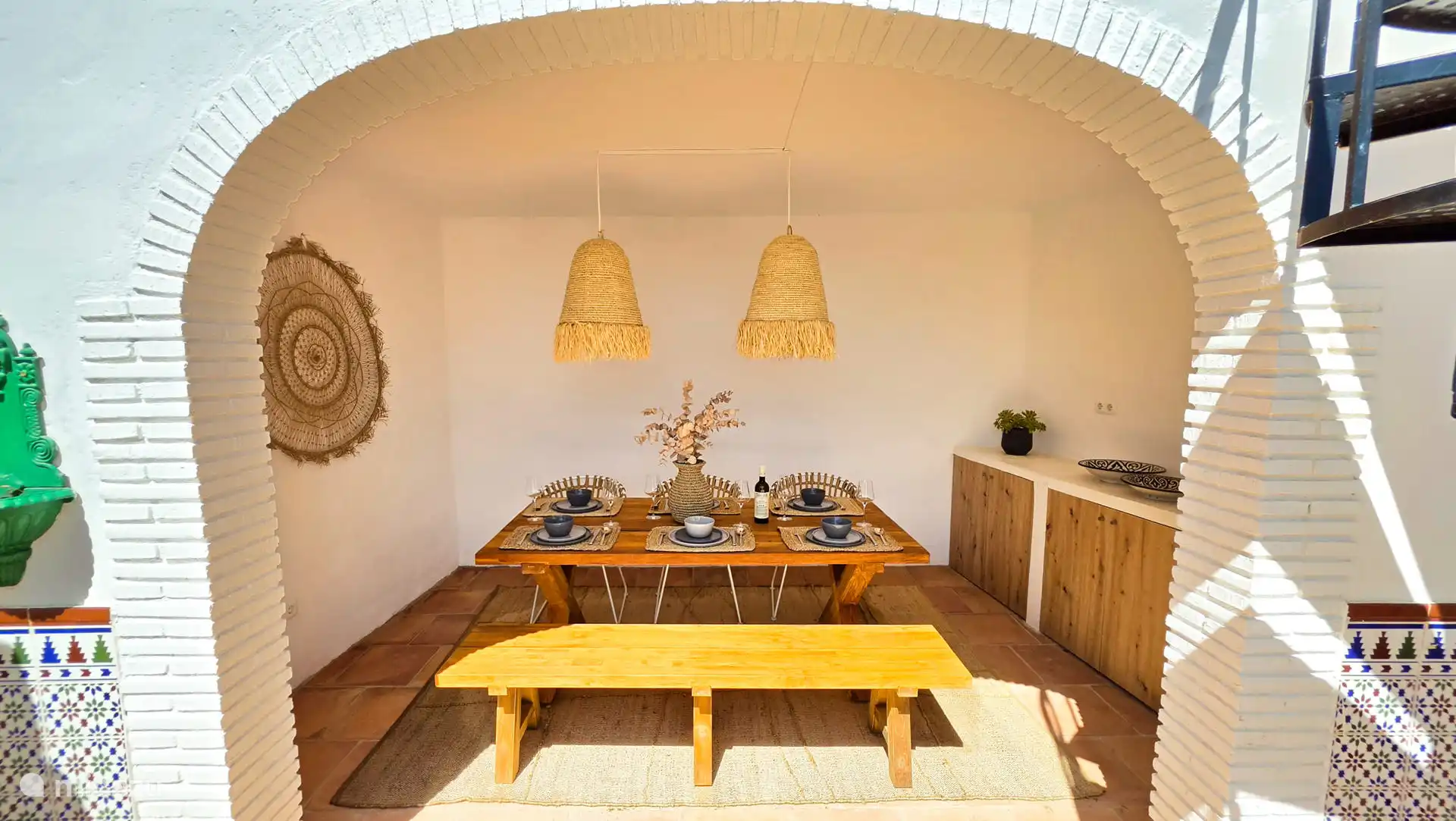 Canopy with dining table
