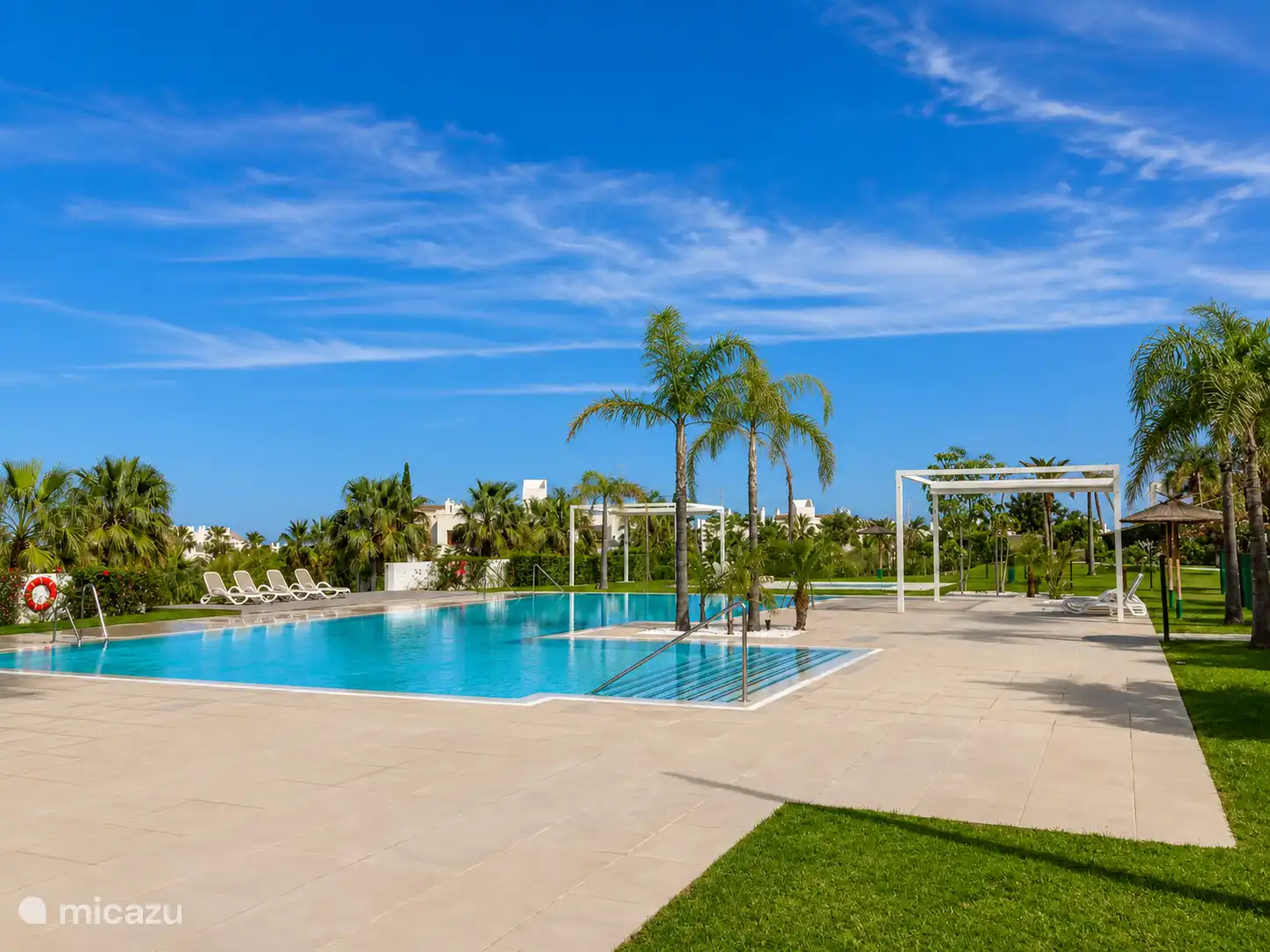 Heated large swimming pool