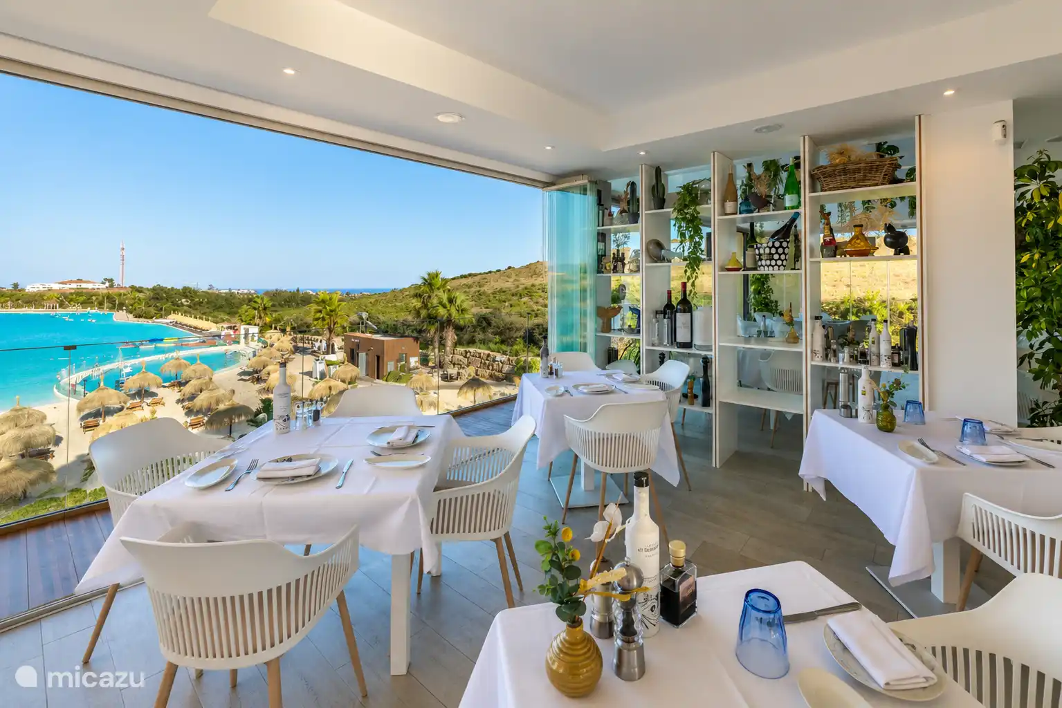 Alcazaba lagoon with water sports and wellness restaurant 