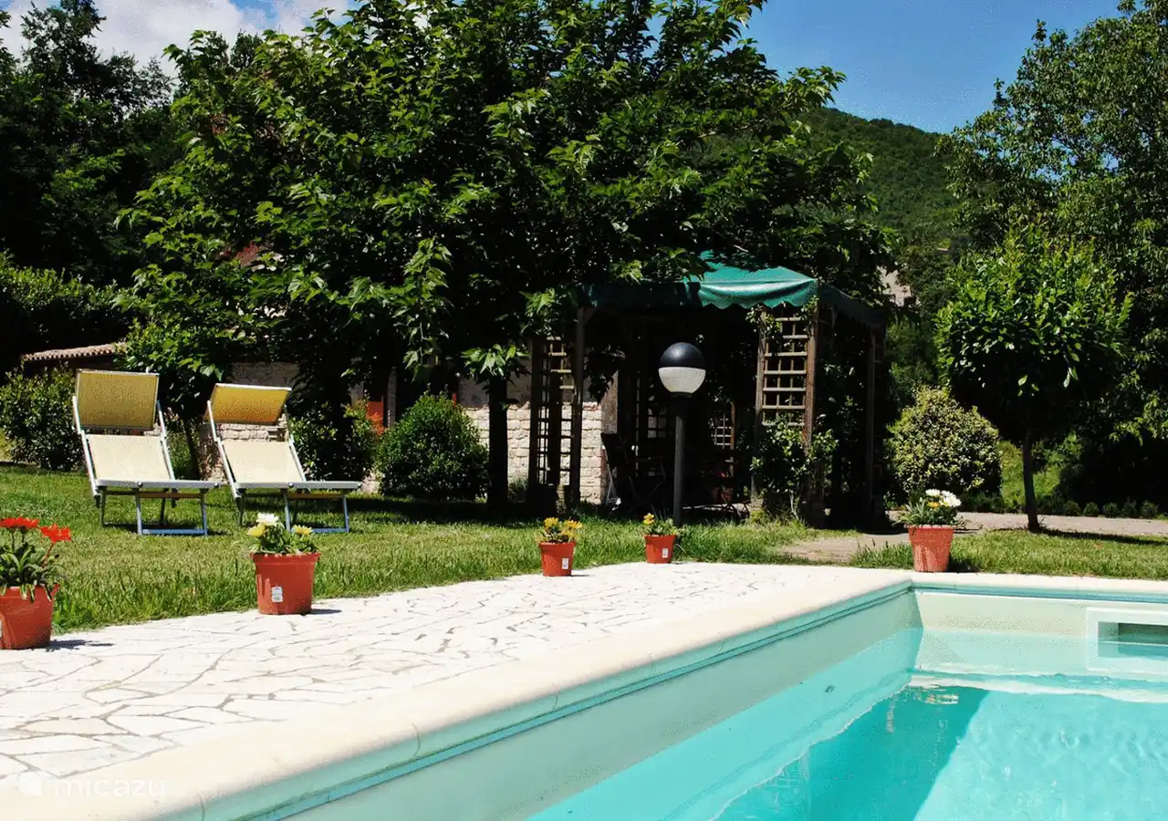 View of the arbor for relaxing in the shade