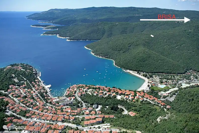 seen from the sea where the apartments and the studio of Brisa is located.