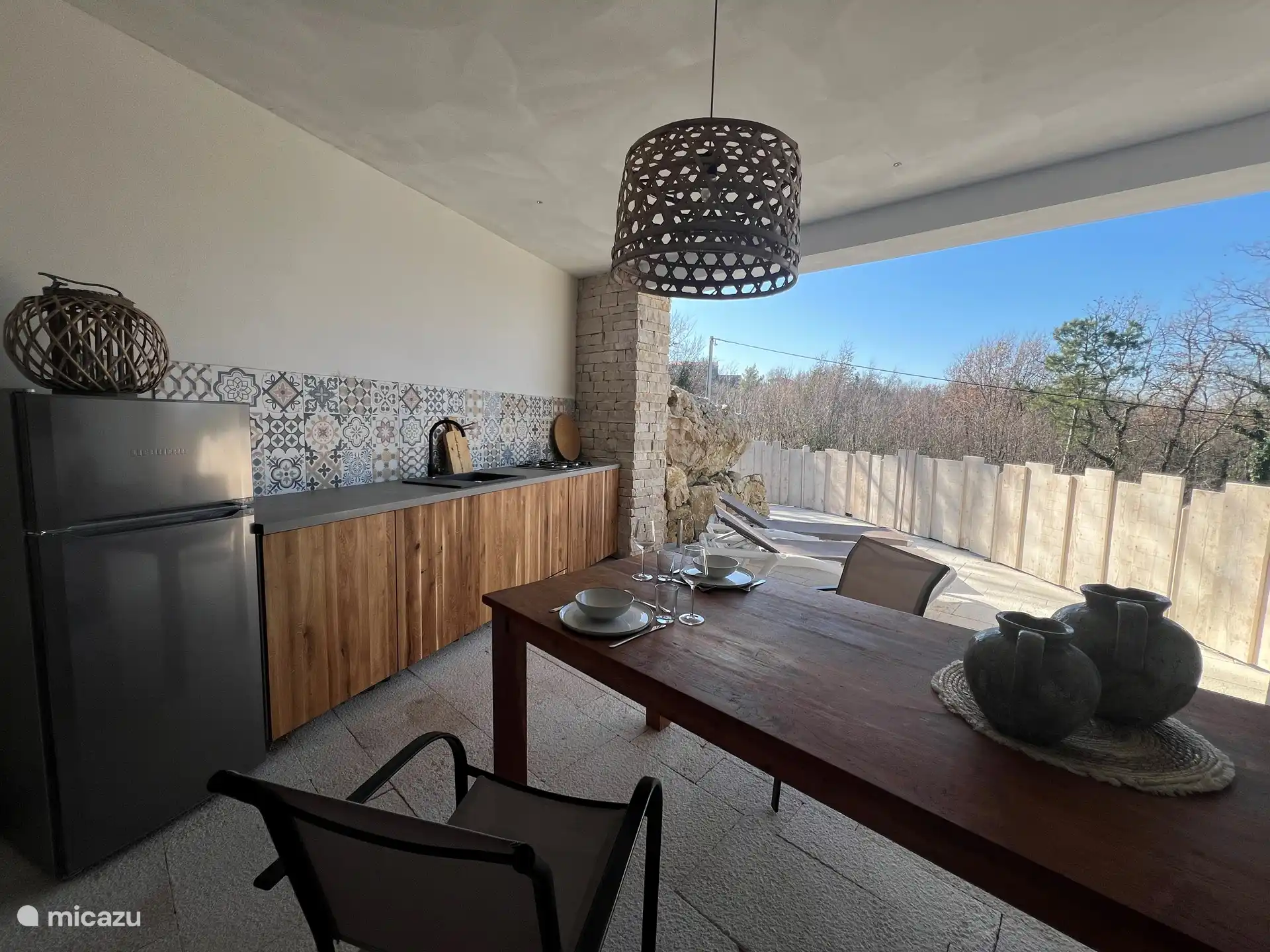 The outdoor kitchen