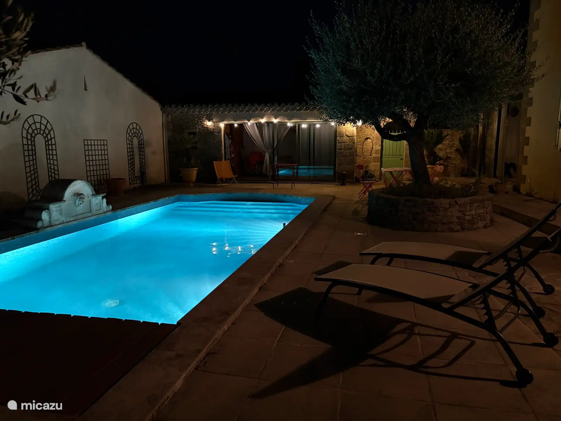 Night pool view.