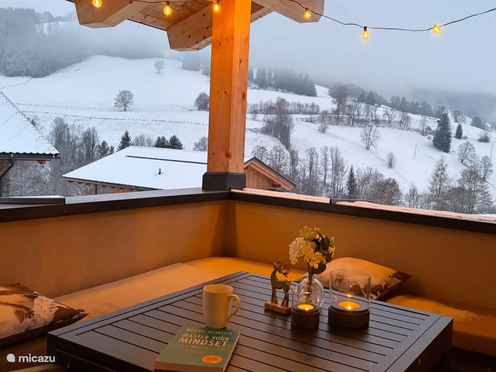 Balcon, couvert, hiver