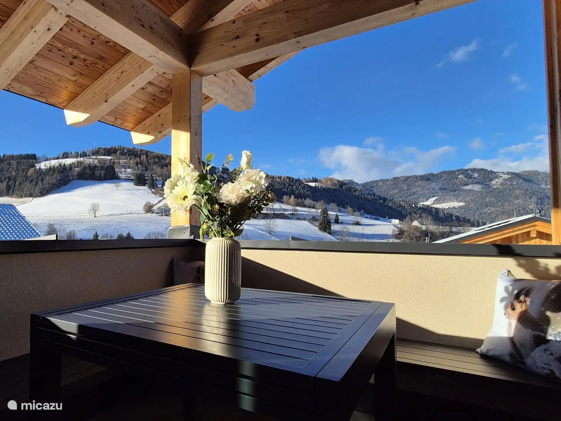 Balcon, couvert, hiver