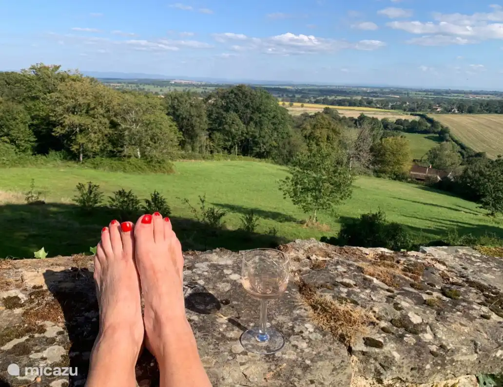 Panorama uitzicht vanuit de tuin