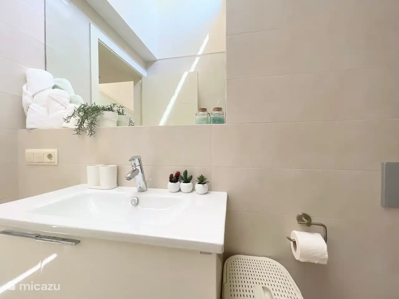 Compleet ingerichte badkamers met voldoende badlinnen.