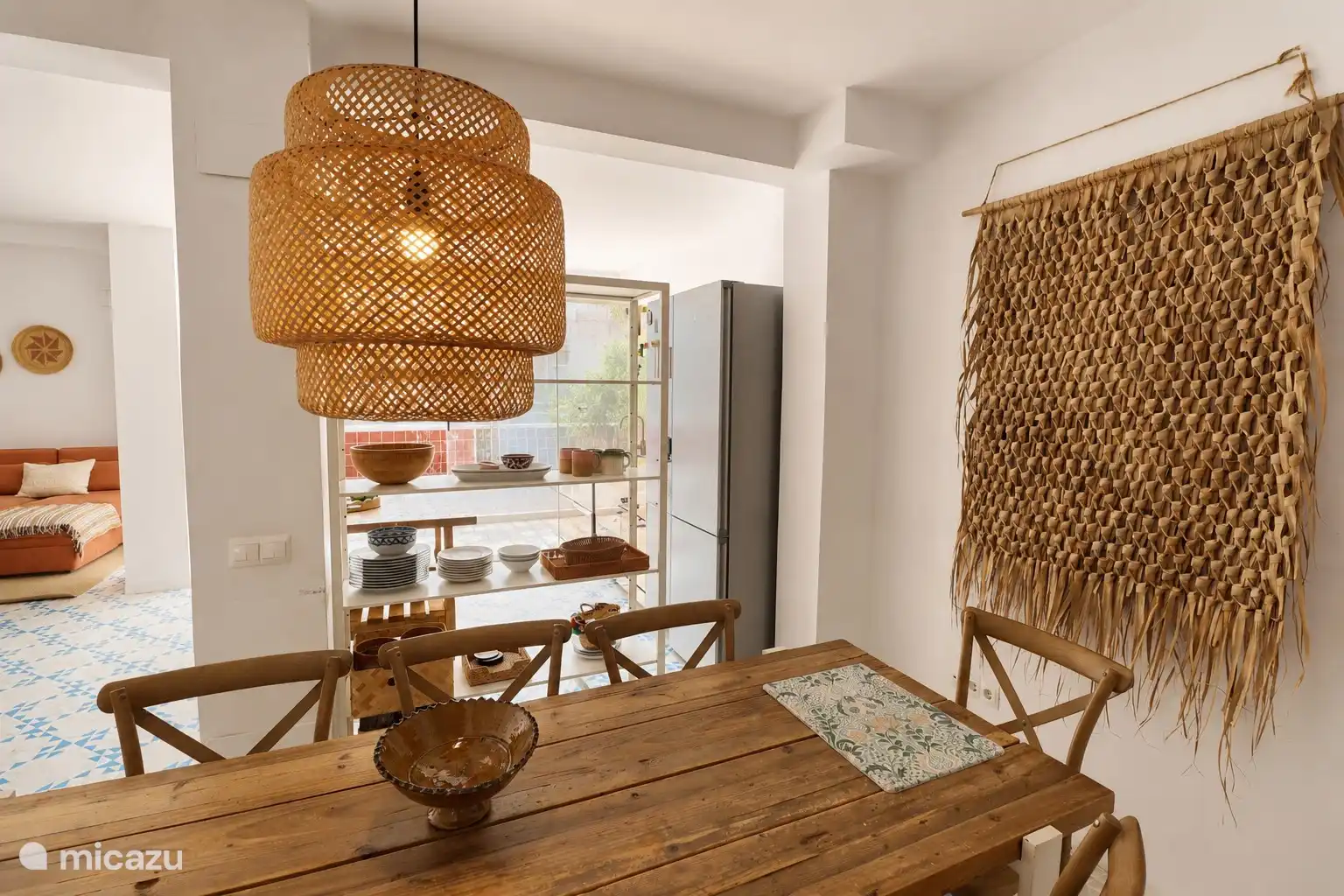 Living room with dining table