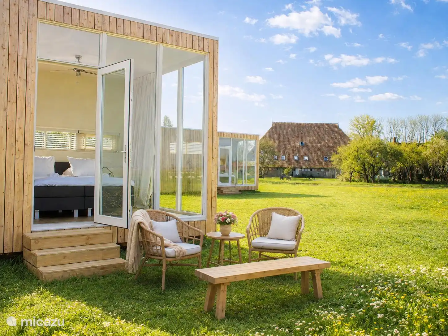 tiny house huren in Goëngahuizen, Friesland, Nederland - Bleipet Weidesuite
