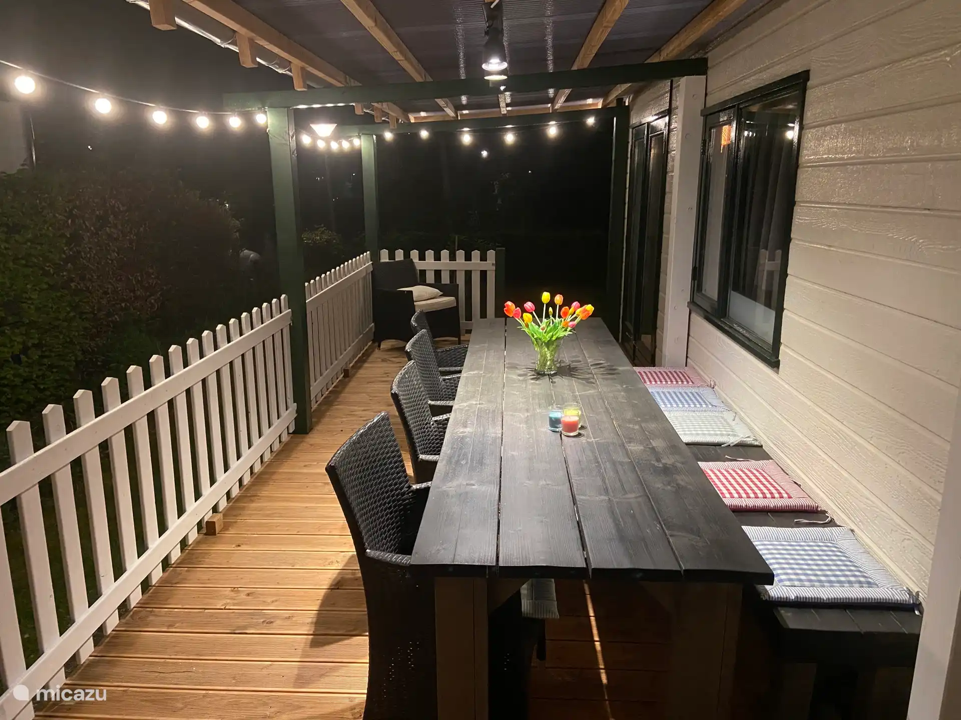 Veranda in het donker