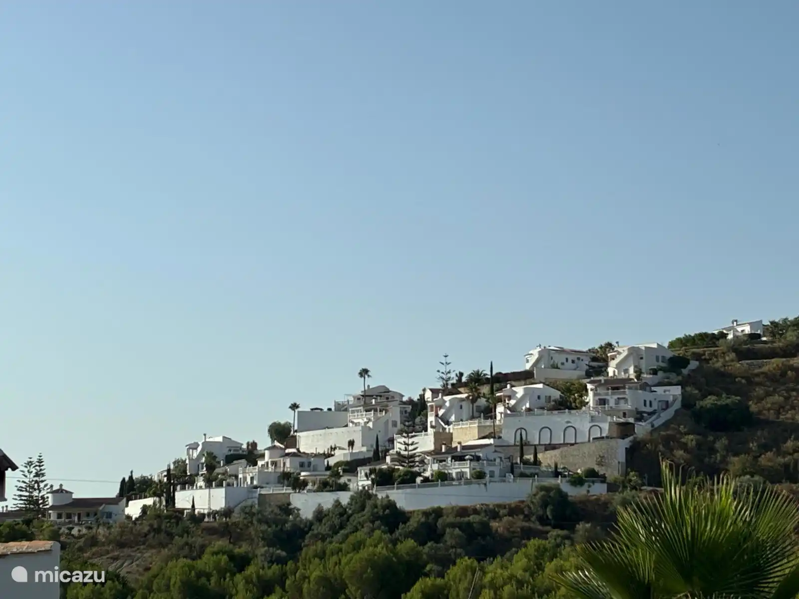 View of the pueblo from the lake. You can see the monkey tree (lower middle of the picture) that defines our location