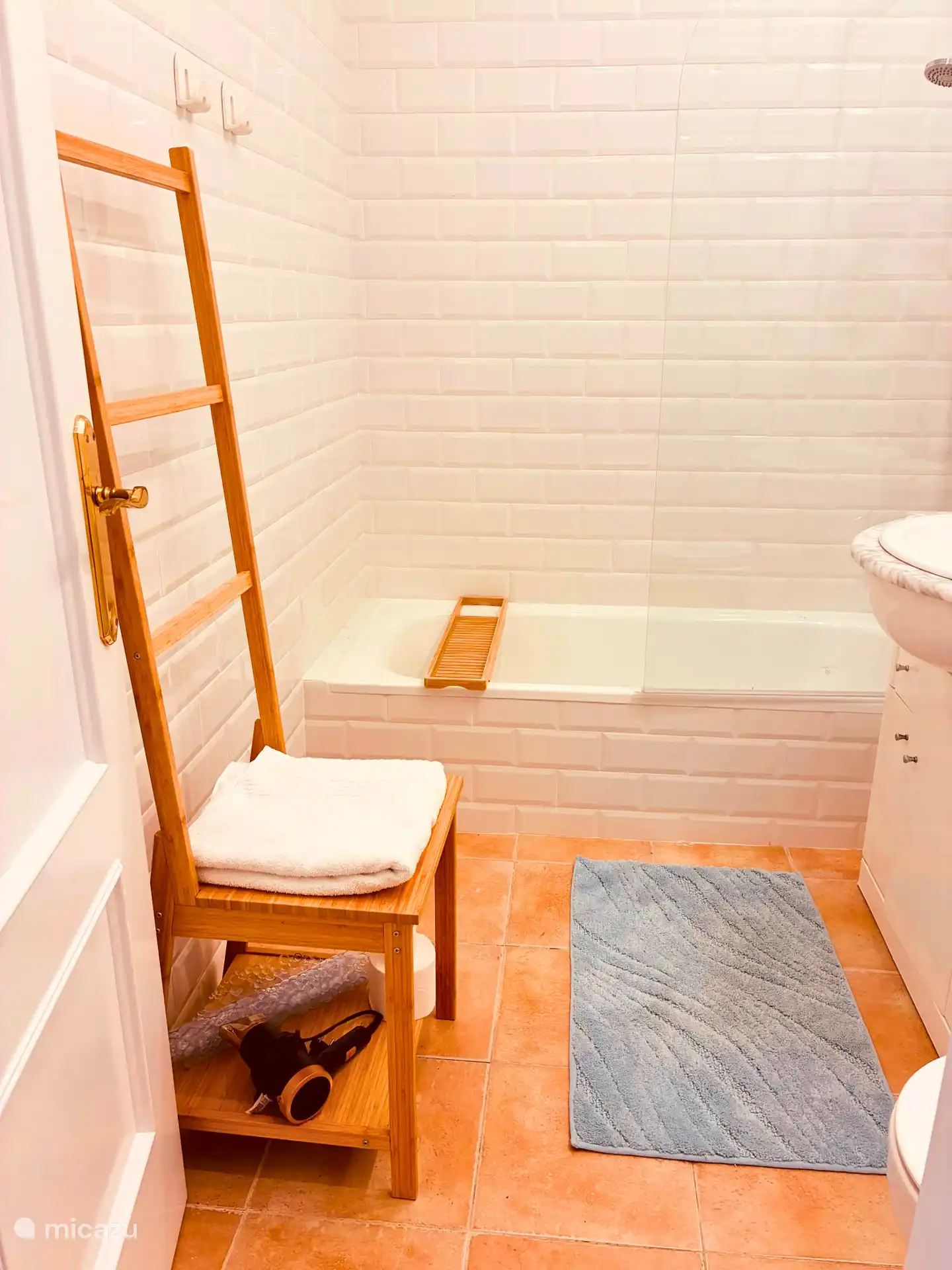 Bathroom with bath, shower, toilet and sink