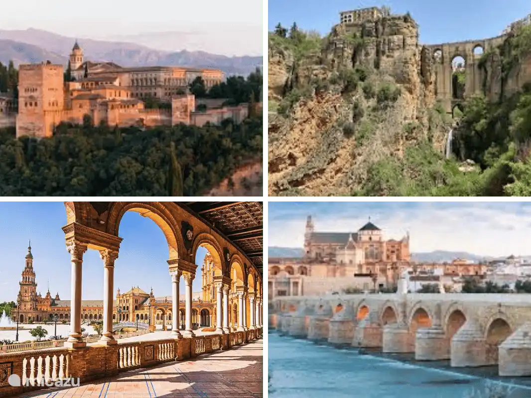 Visit beautiful cities as Malaga (45 minutes) and Granada (1 hour and 15 minutes). Or a bit further: Rhonda, Sevilla and Cordoba.
