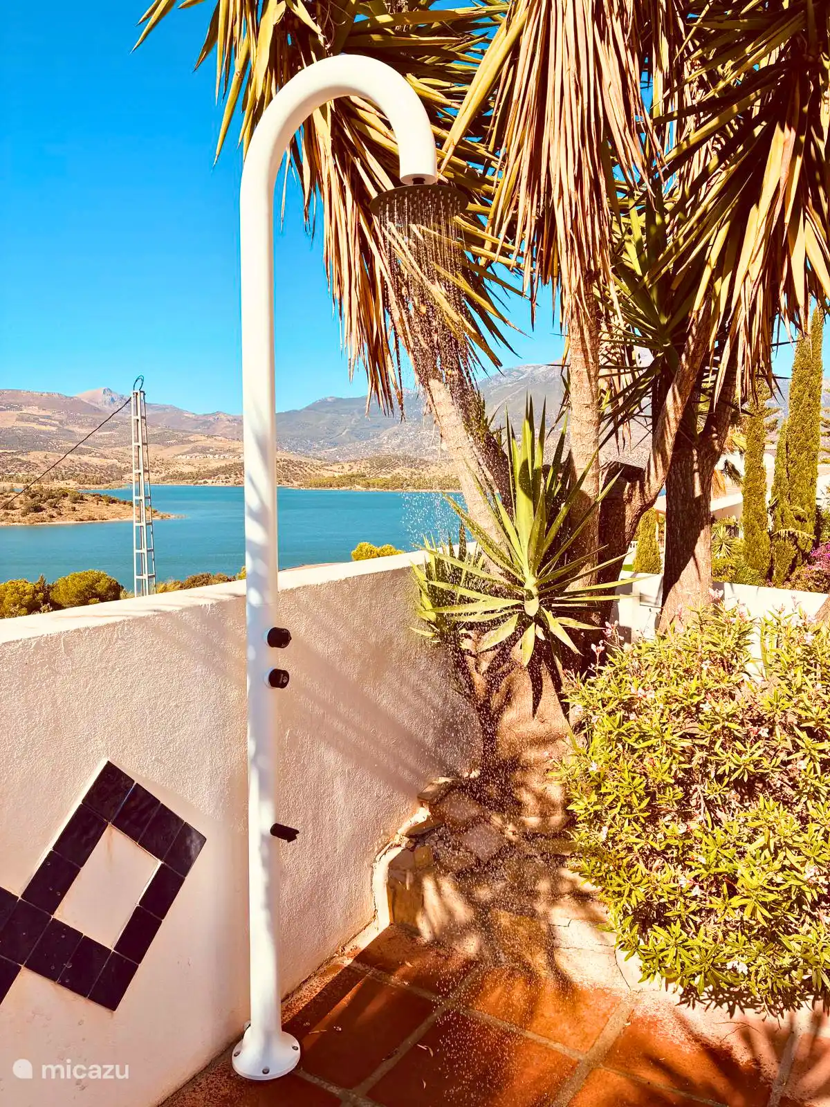 Outdoor shower with views