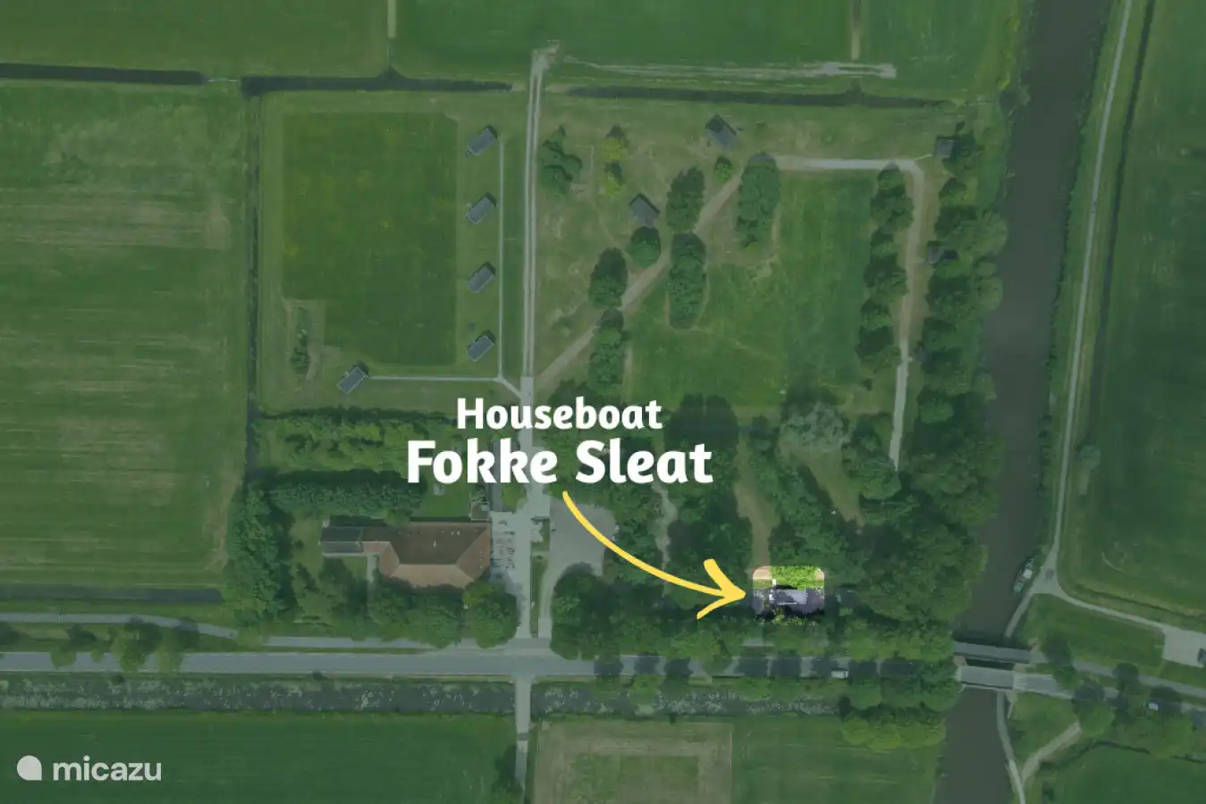 Emplacement de la péniche Fokke Sleat sur le chantier Pean-buiten Weidum