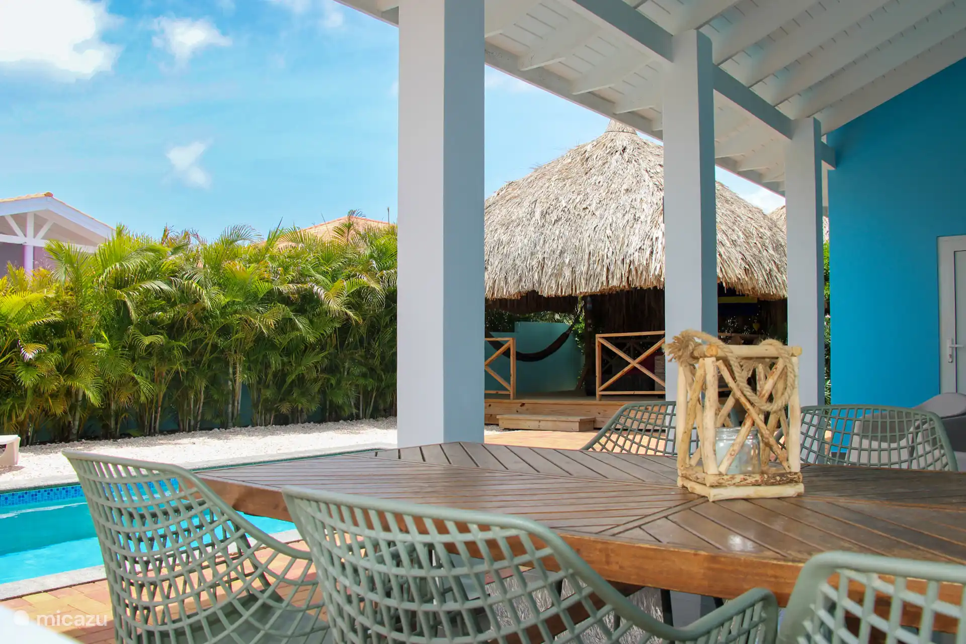 Tropische tuin, zwembad, porch en palapa - Palm Oasis