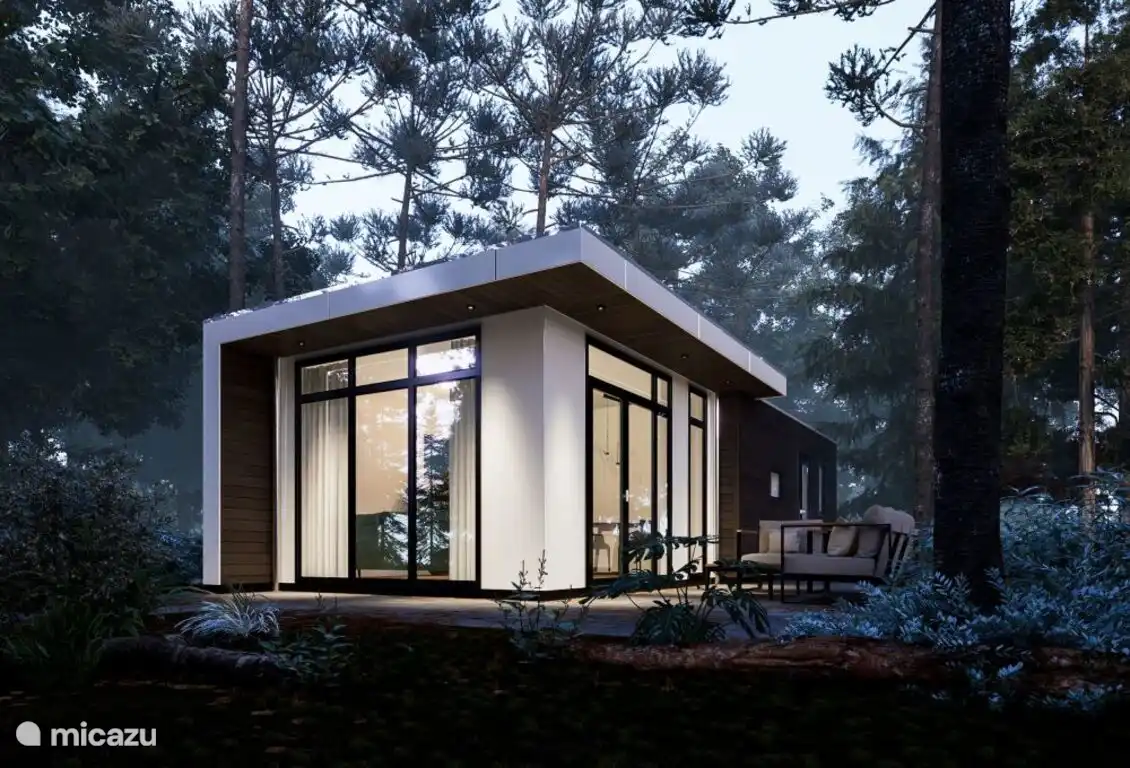 Fietsen, Nederland, Overijssel, Haarle, chalet Luxe Boshuisje met Sauna