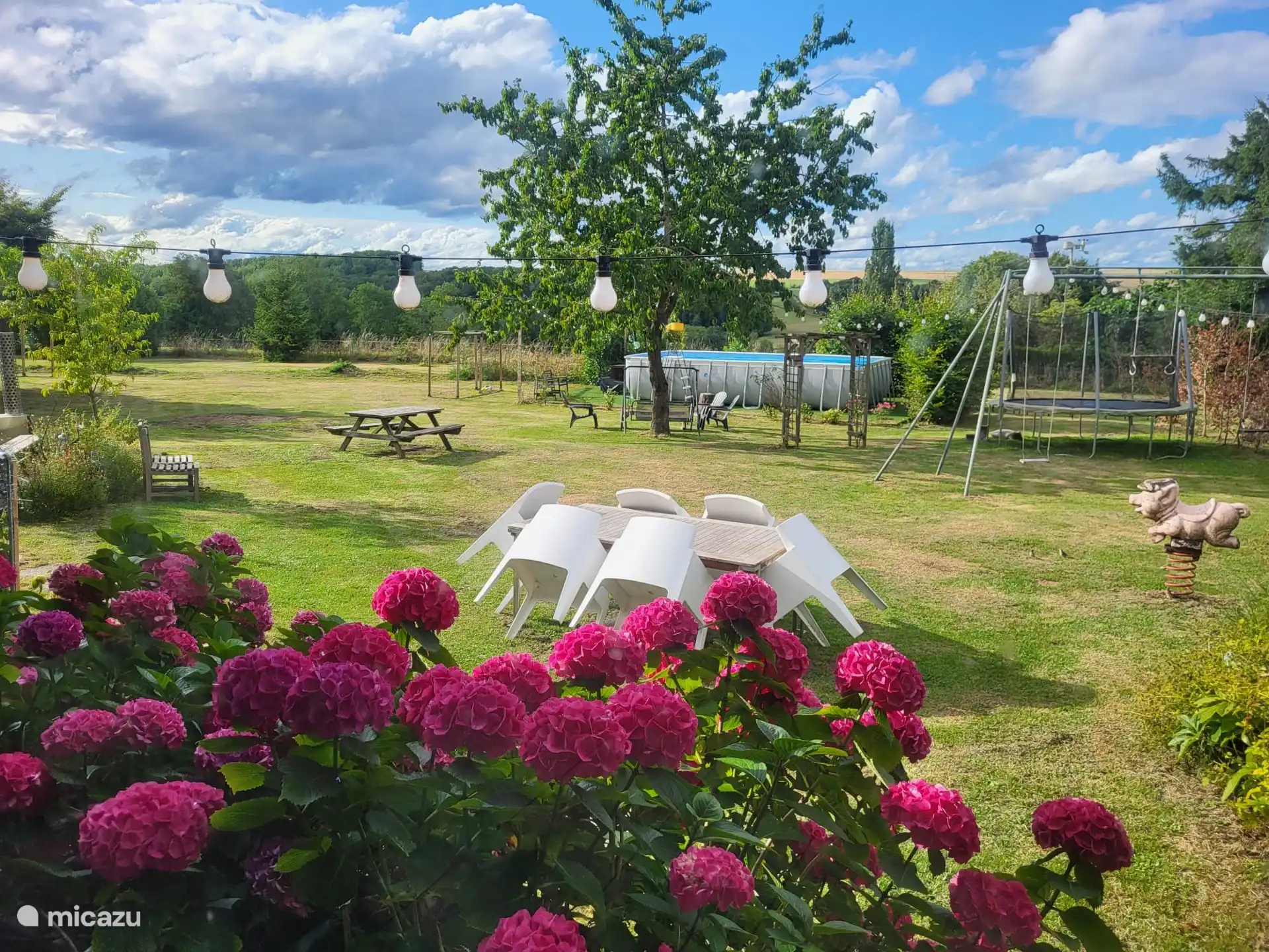 Tuin met zwembad