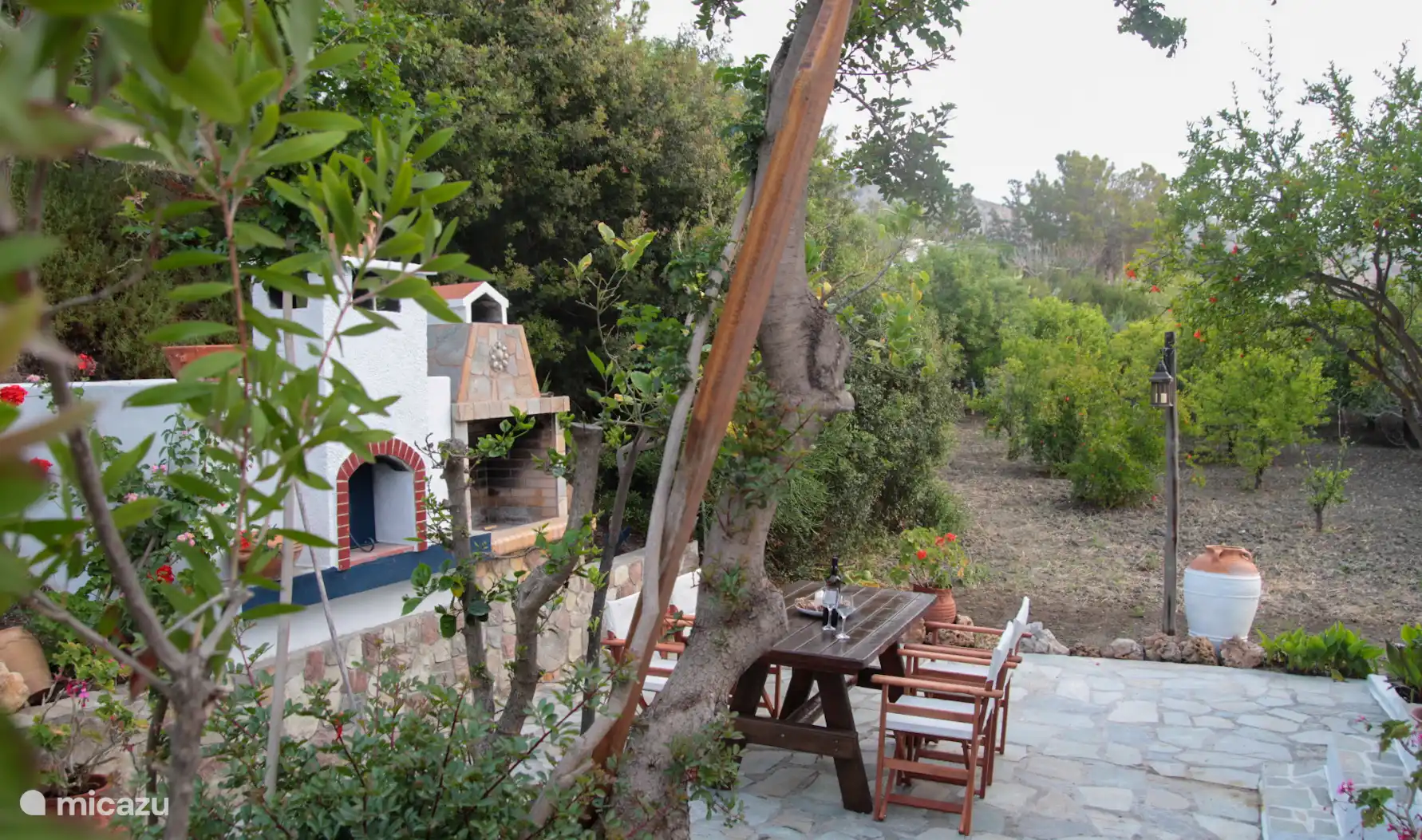 Patio trasero de la villa