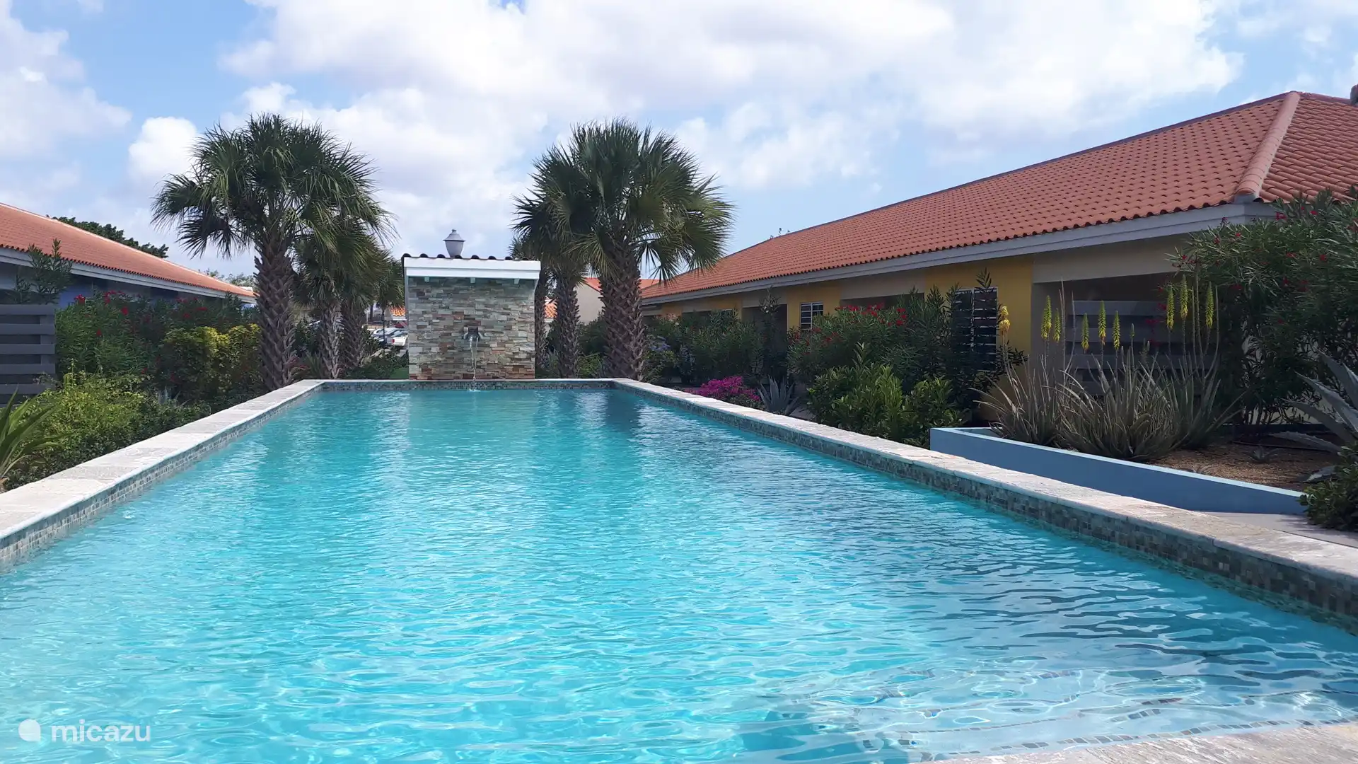 Au centre des appartements se trouve la piscine commune. Un endroit merveilleux pour se rafraîchir, se détendre et profiter du soleil. 