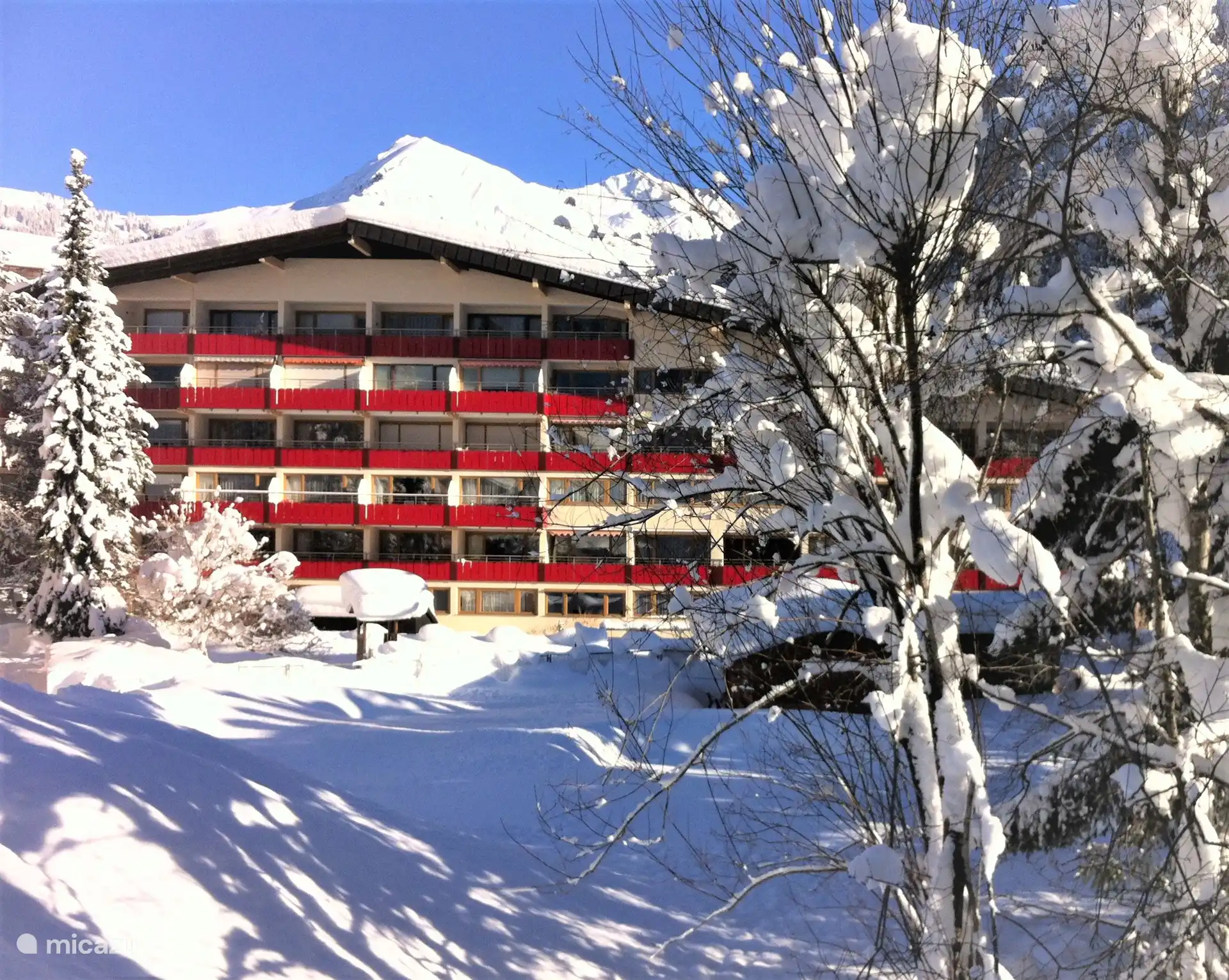 het Aparthotel in de winter