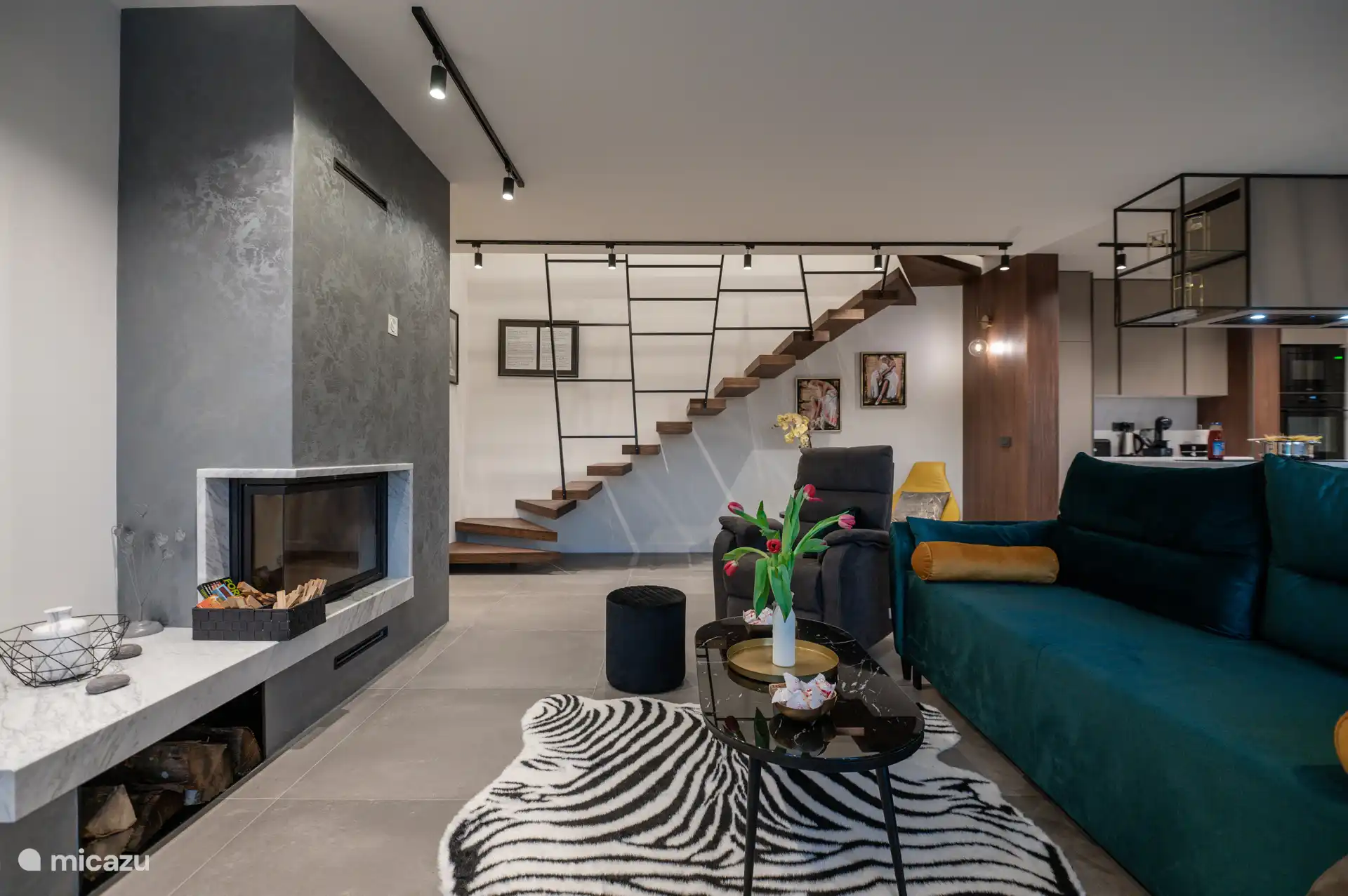 Woonkamer, open haard